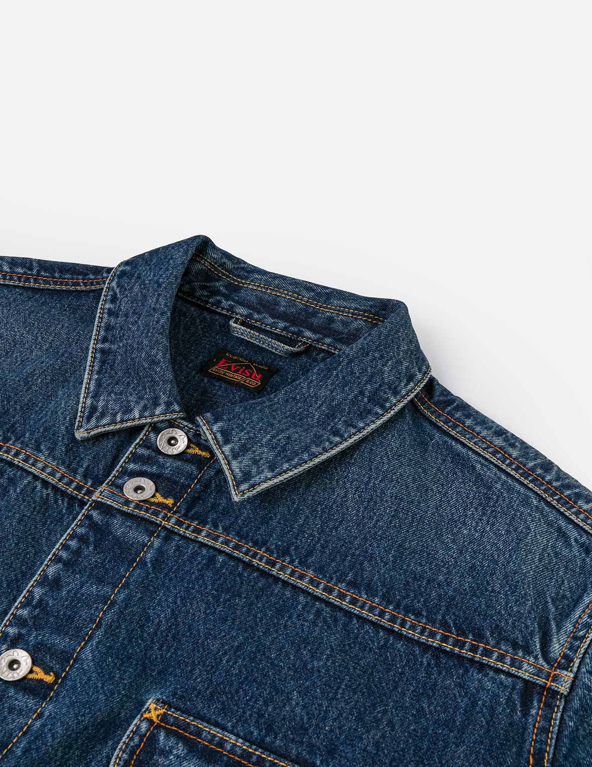 Distressed Seagull Print and Frayed Logo Patch Embroidery Relax Fit Denim Jacket