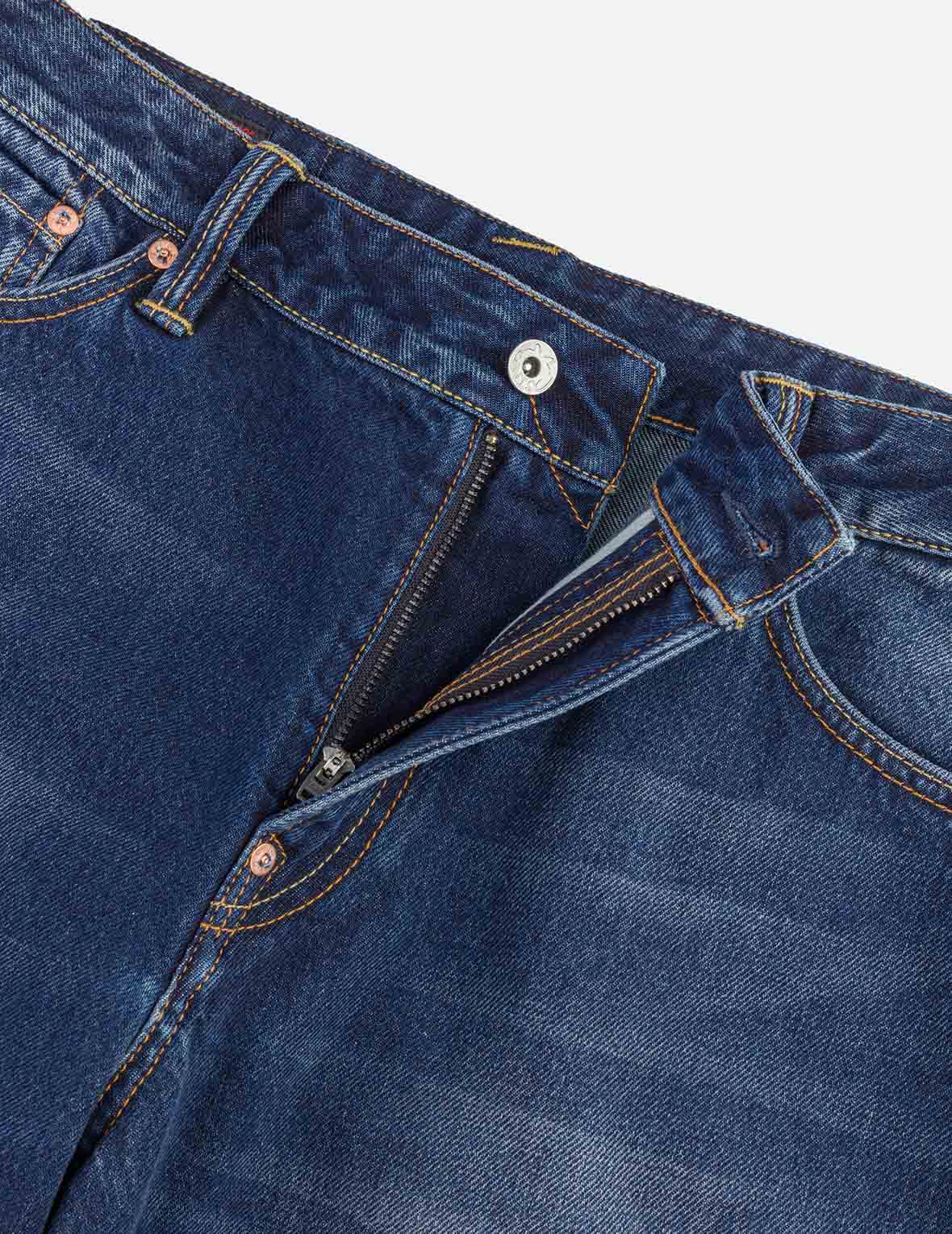 Hand-Drawn Seagull Print 3D Fit Jeans