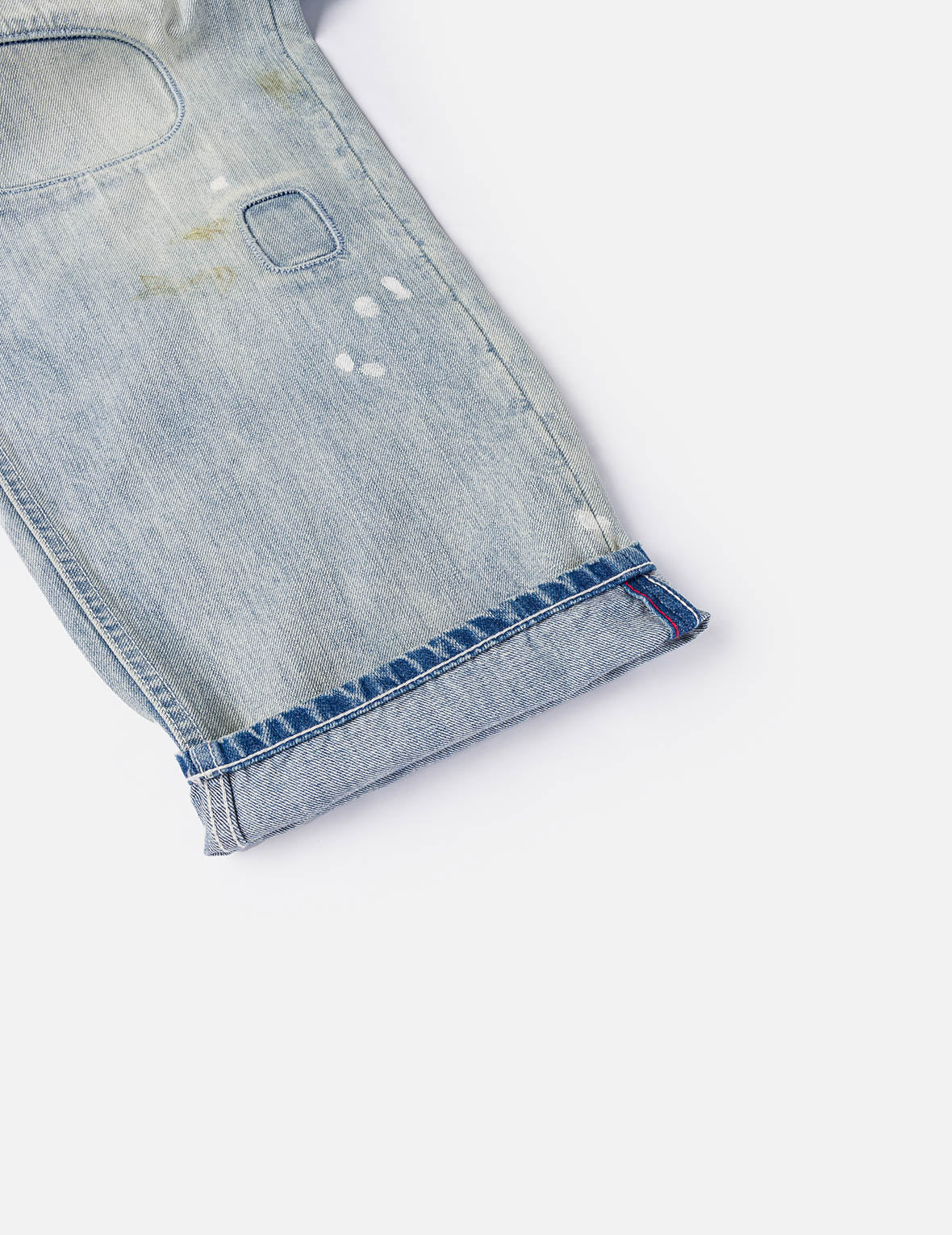 Washed Patchwork and Seagull Print Loose Fit Denim Jeans