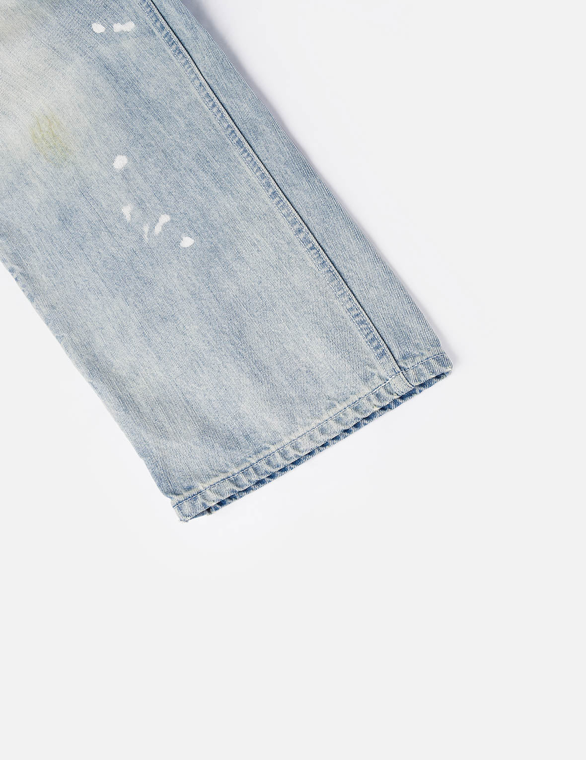 Washed Patchwork and Seagull Print Loose Fit Denim Jeans