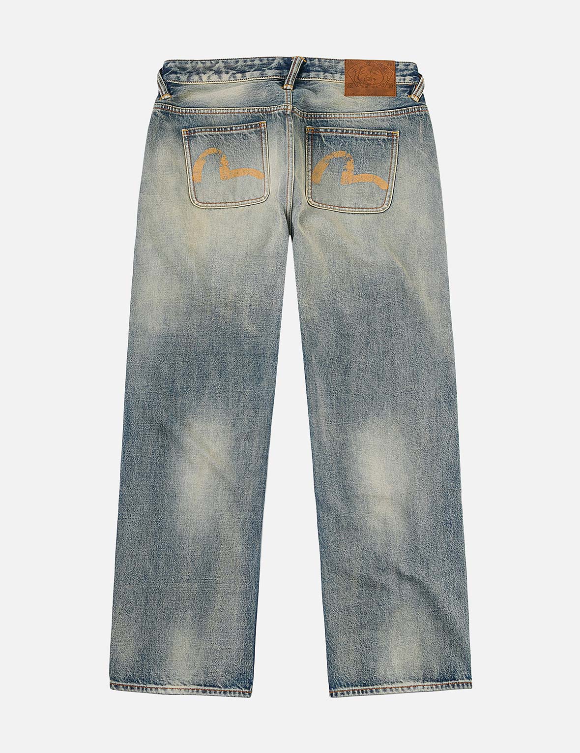 Distressed Seagull Print Regular Fit Denim Jeans