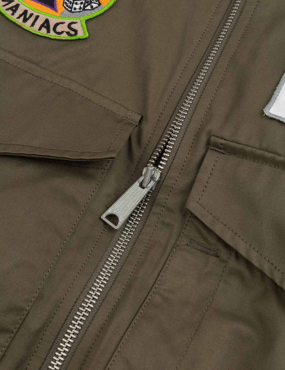 多重商标刺绣徽章常规版型夹棉飞行员外套