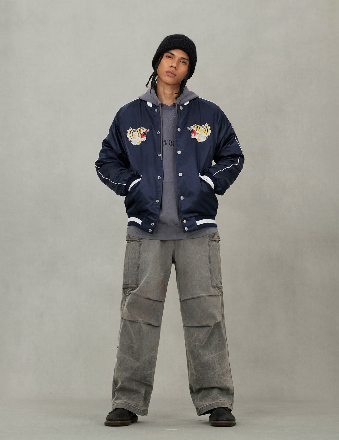 EVISU Archive Embroidery Regular Fit Padded Souvenir Jacket