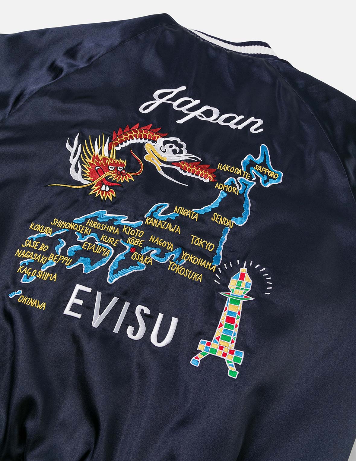 EVISU Archive Embroidery Regular Fit Padded Souvenir Jacket