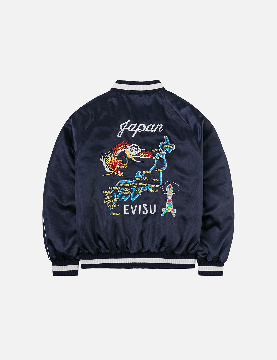 EVISU Archive Embroidery Regular Fit Padded Souvenir Jacket