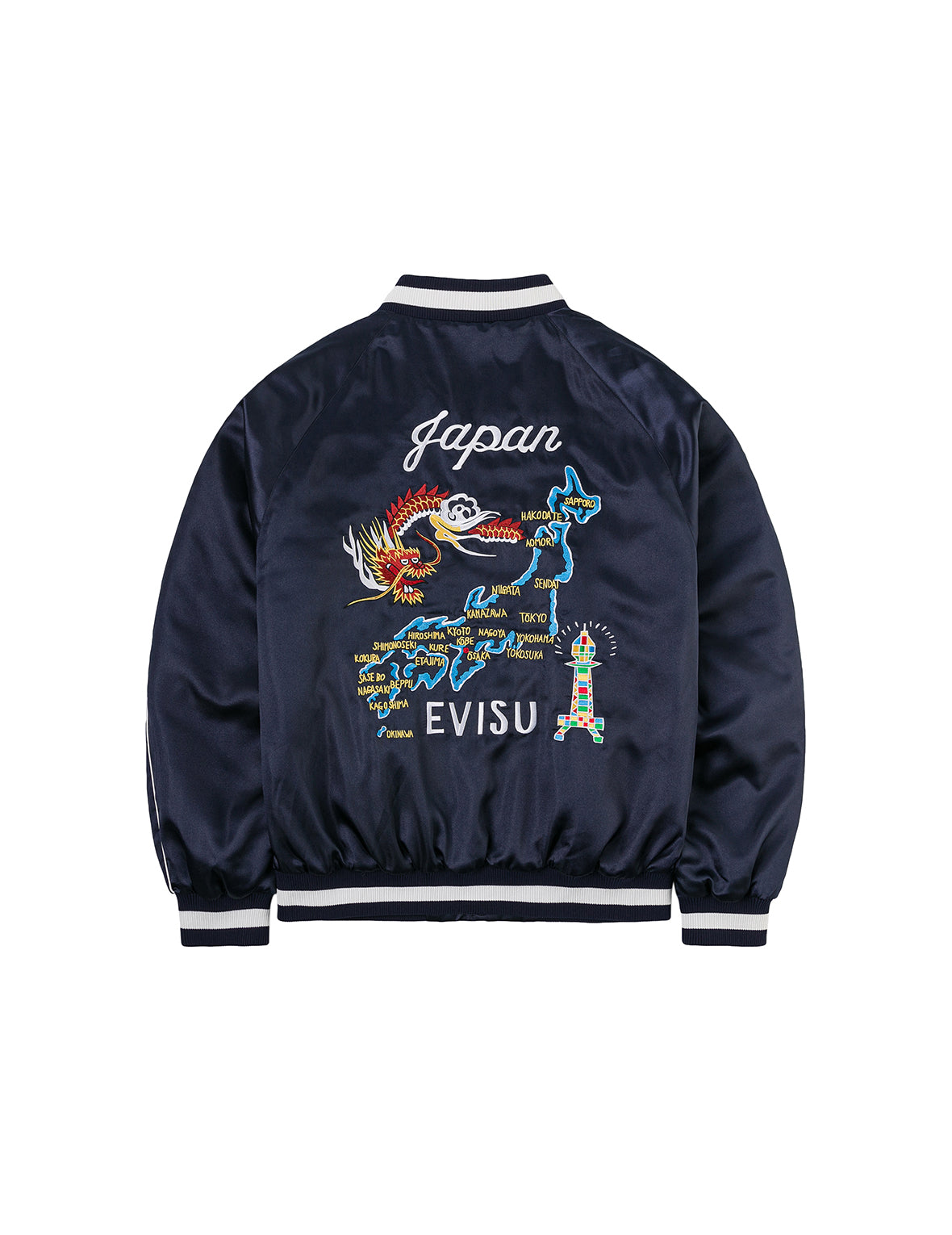 EVISU Archive Embroidery Regular Fit Padded Souvenir Jacket