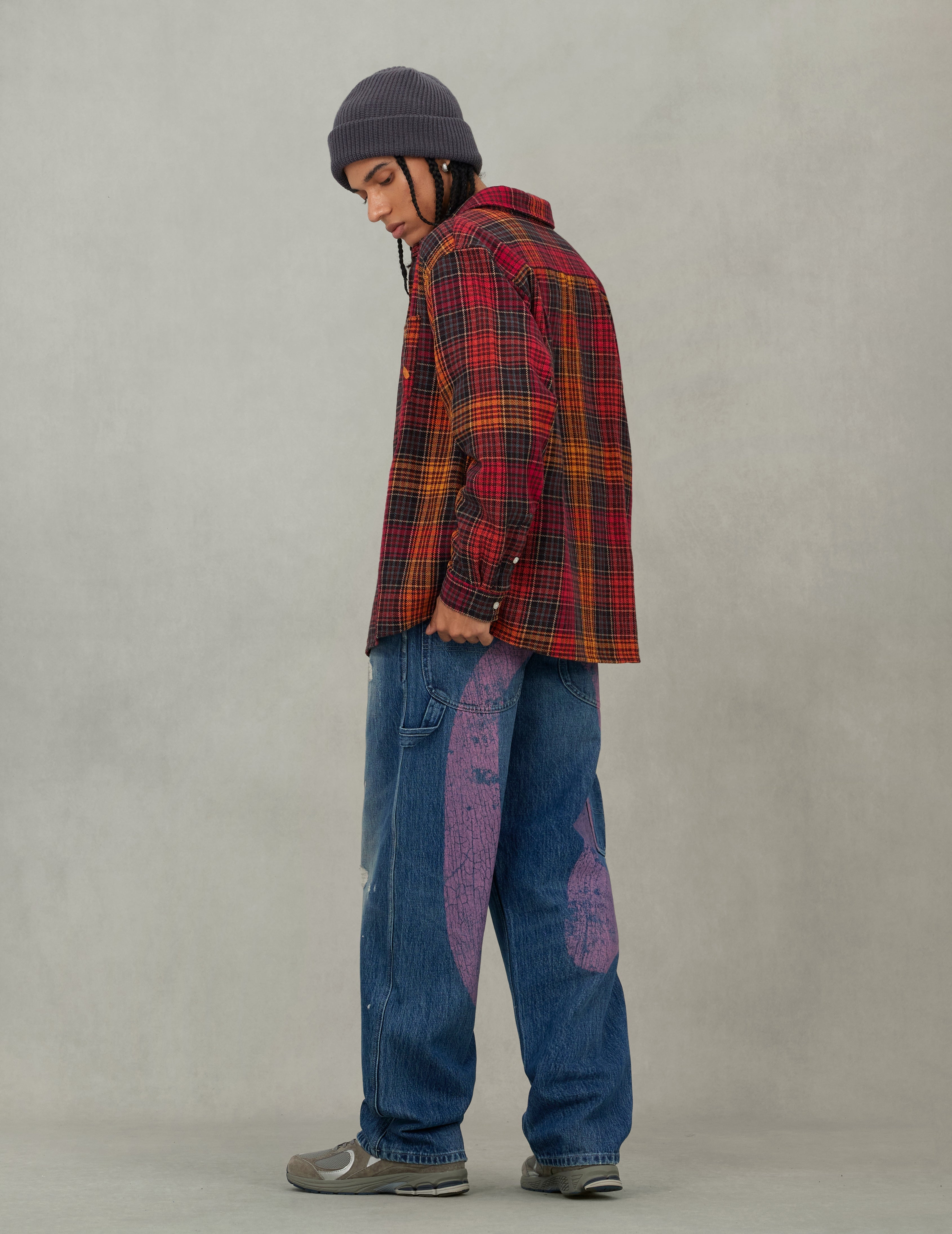 Seagull Print Regular Fit Flannel Check Shirt