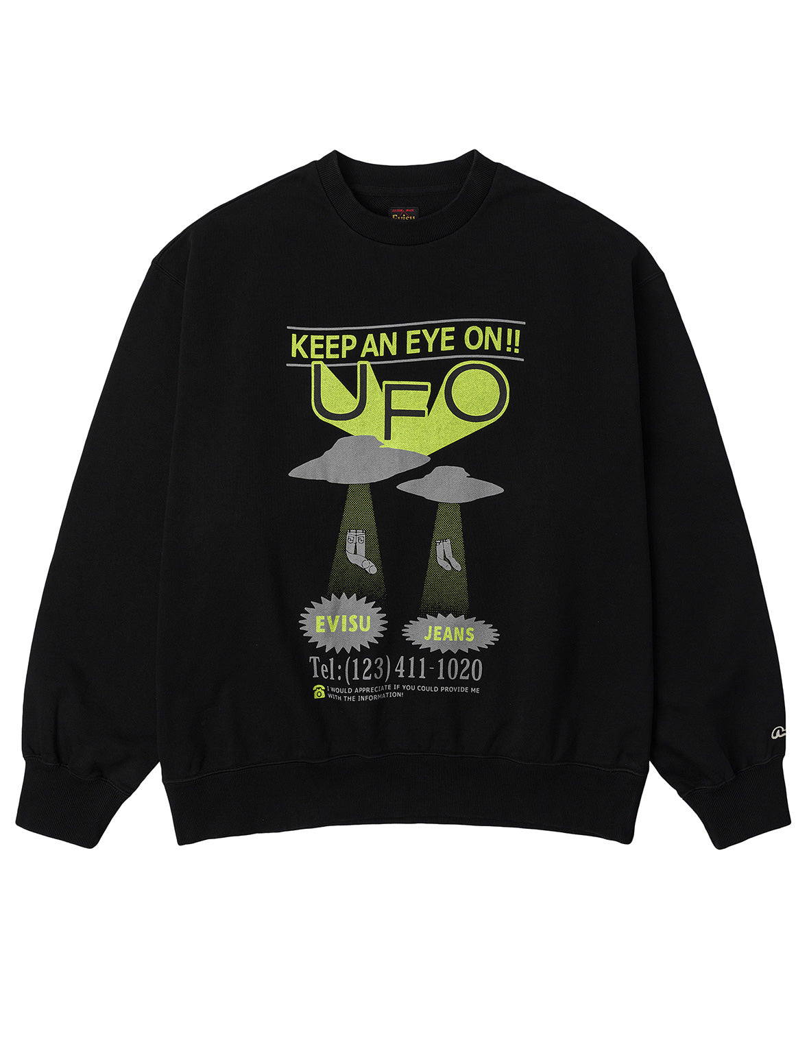 UFO Print and Seagull Appliqué Relax Fit Hoodie