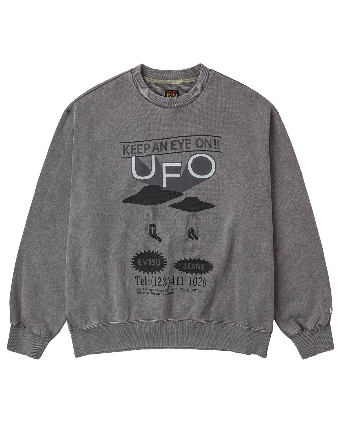 UFO Print and Seagull Appliqué Relax Fit Hoodie