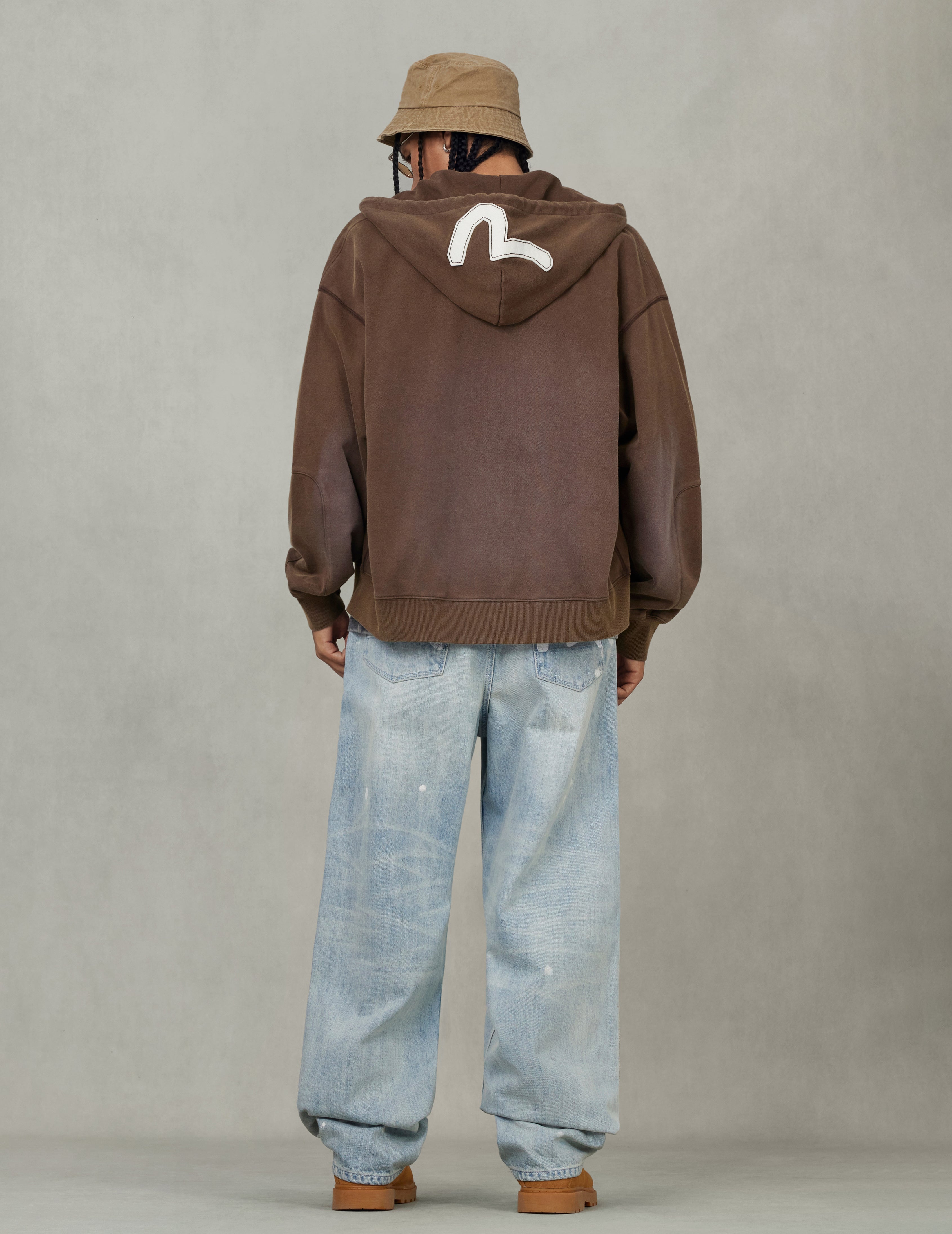 EV and Seagull Patches Embroidery Relax Fit Hoodie Jacket