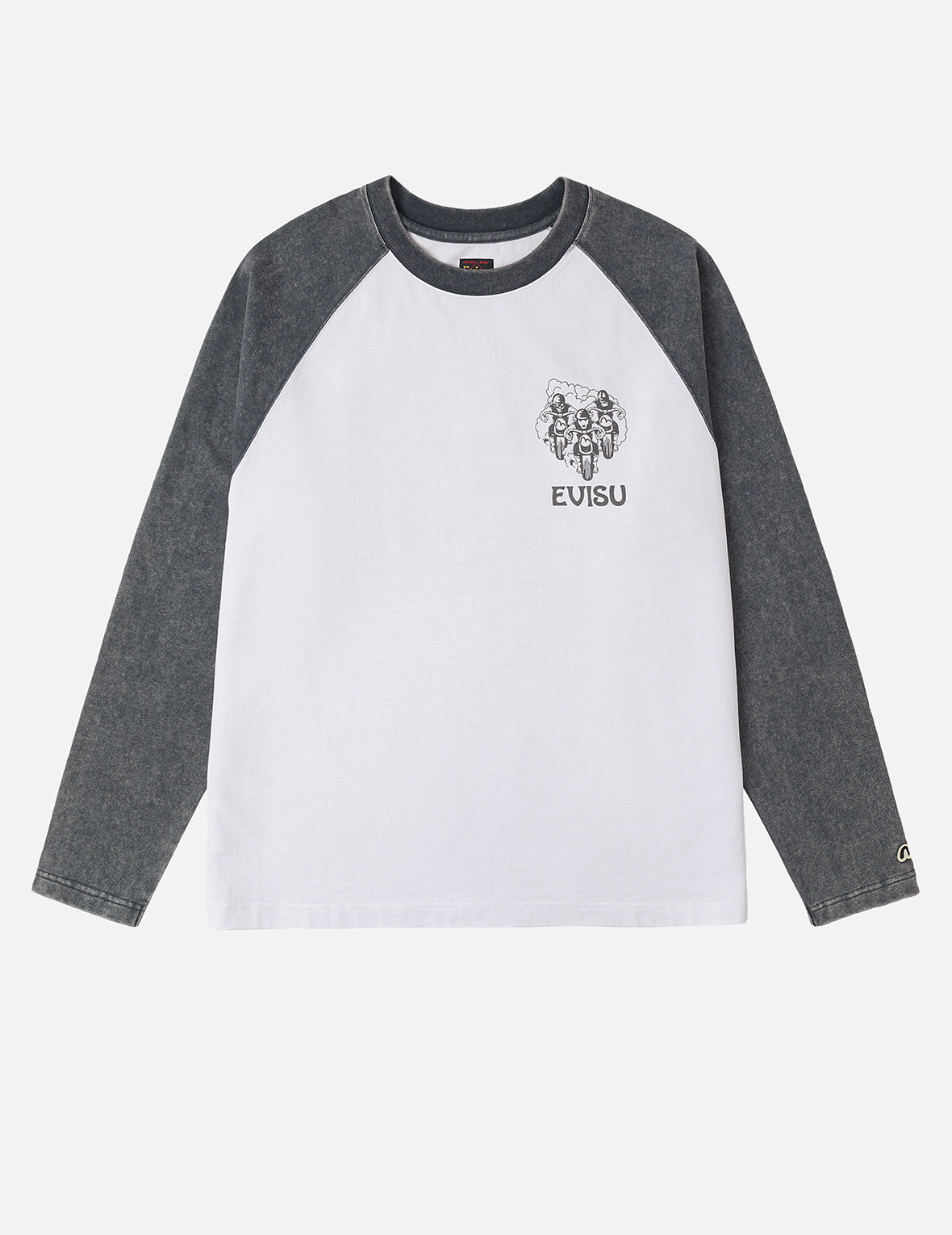 Retro Motocross Print Relax Fit Long-sleeve T-shirt