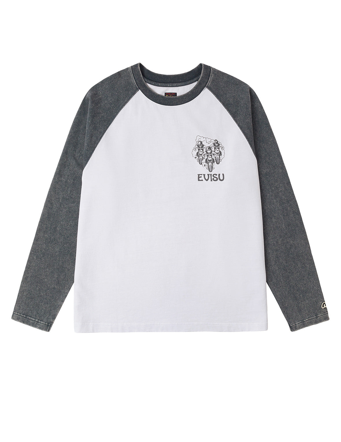 Retro Motocross Print Relax Fit Long-sleeve T-shirt