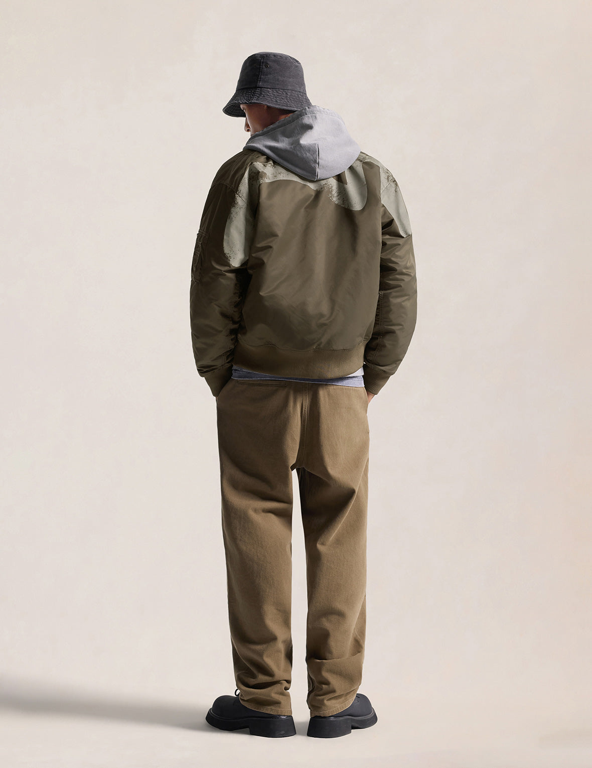 Padded Sun-Faded Daicock Bomber Jacket