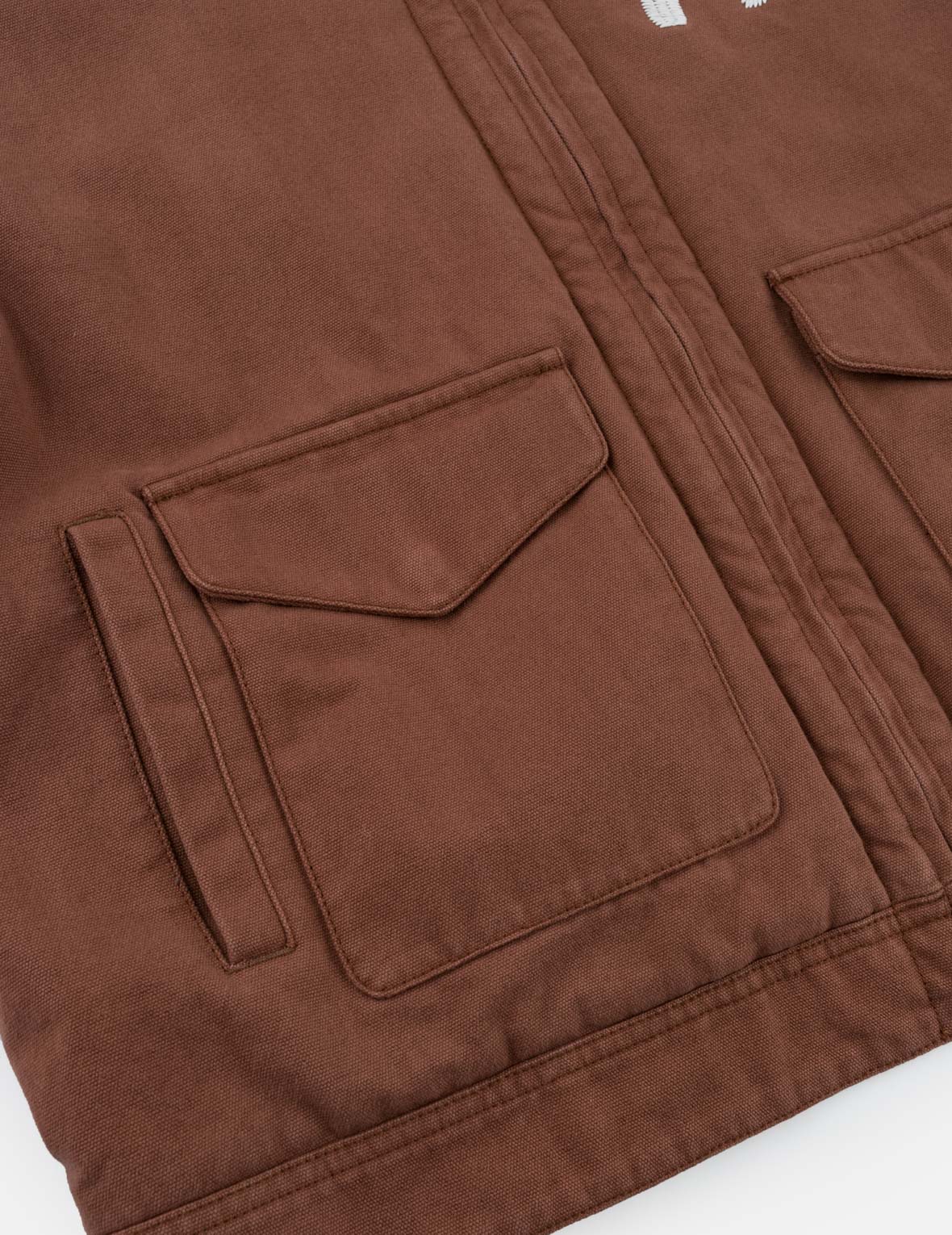 Light Padded Brown Canvas Work Jacket