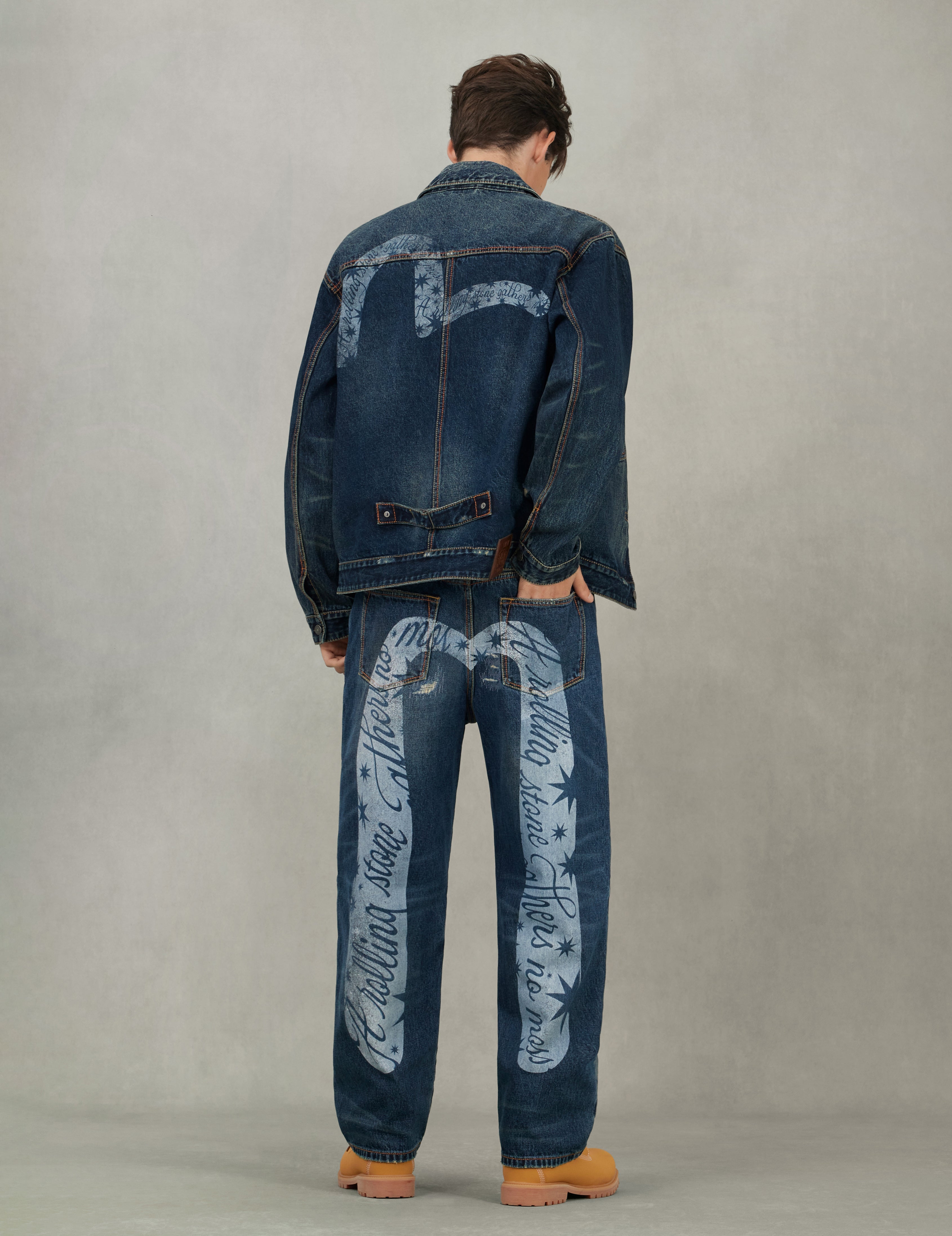 EVISU X GDC 洗水宽版休闲牛仔外套