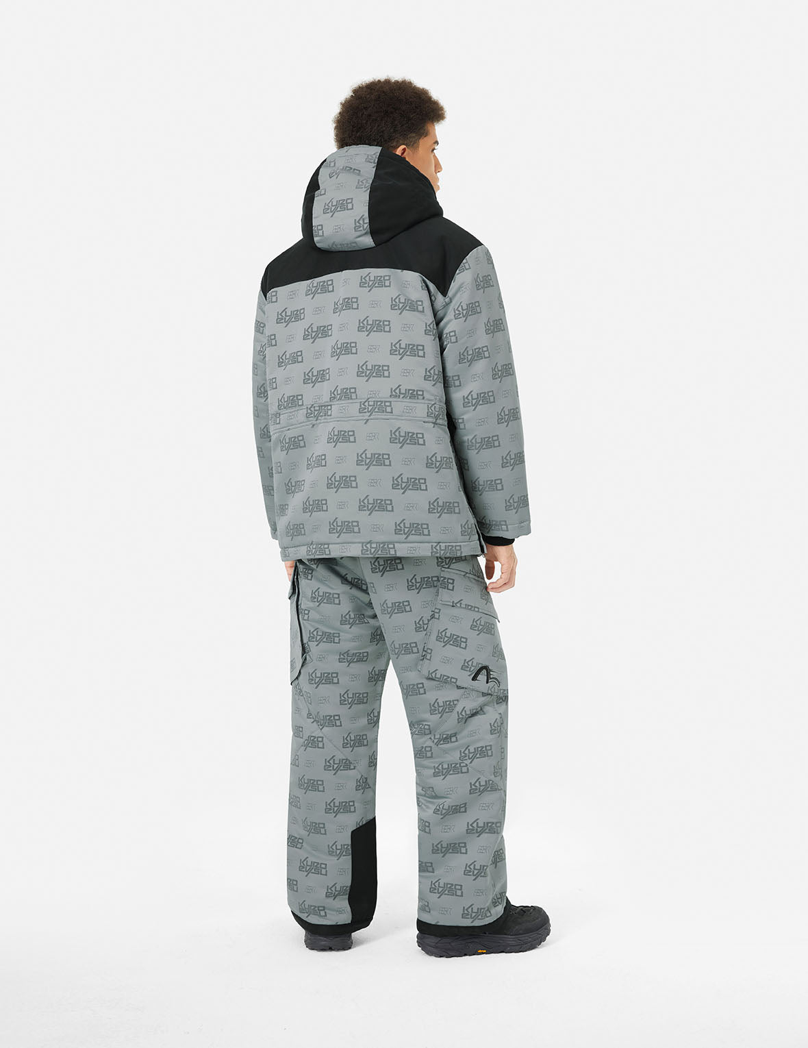 满地商标提花超宽版套头连帽夹棉外套