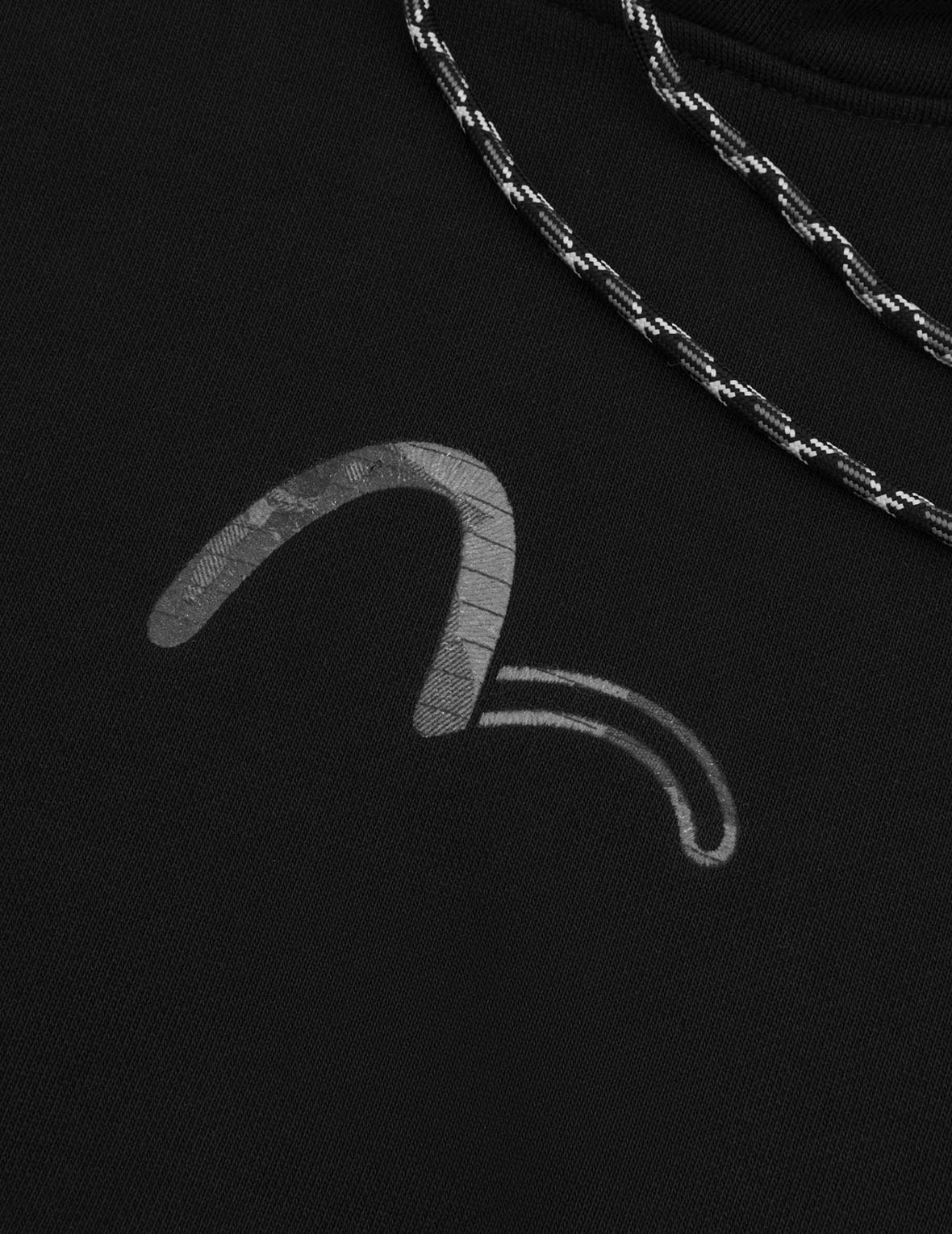 Sashiko Embroidery Appliqué and Seagull Print Oversized Hoodie