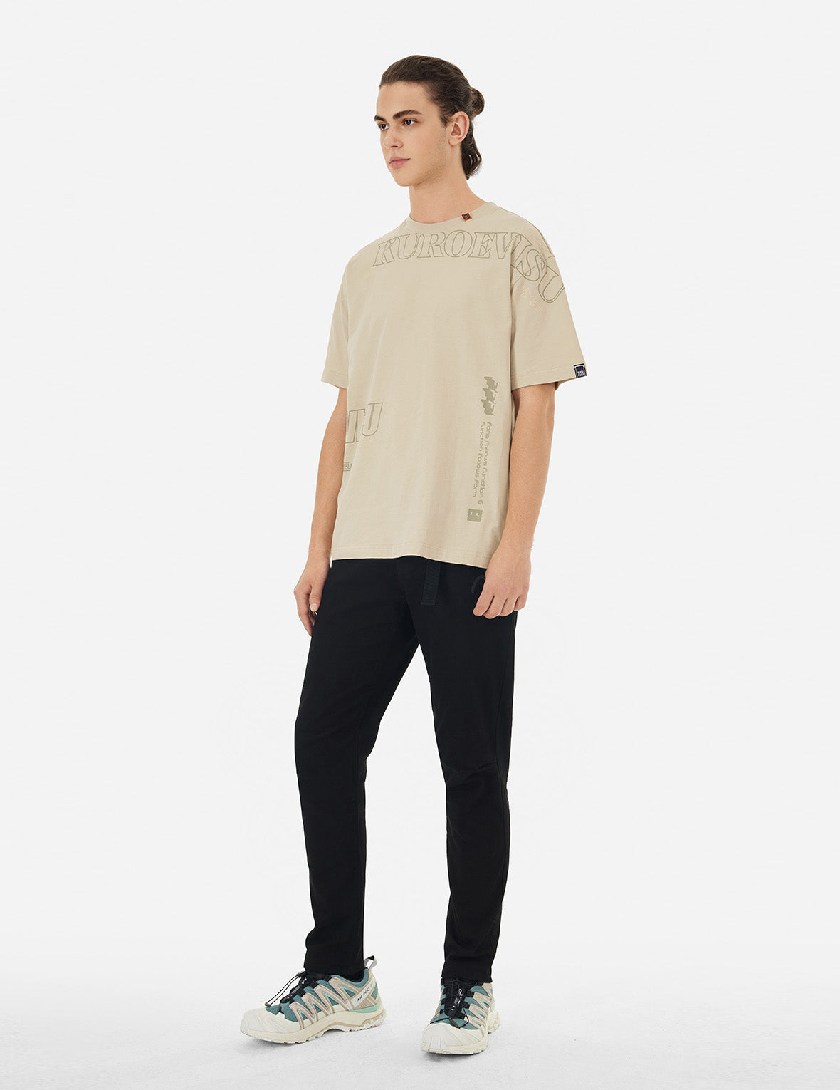 Logo and Slogan Print Fashion Fit T-Shirt