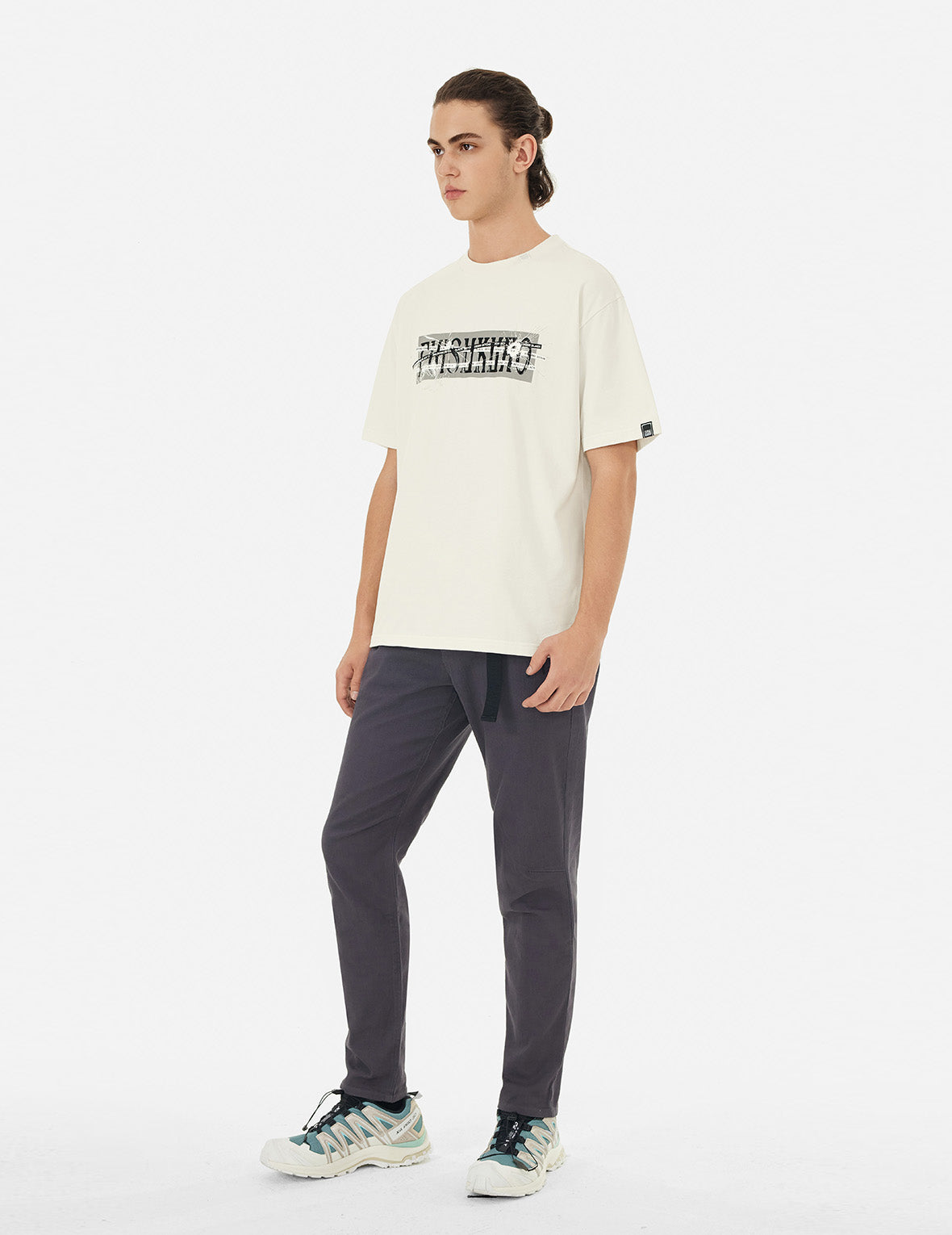 Multi Logo and Fragile Glass Effect Print Regular Fit T-shirt