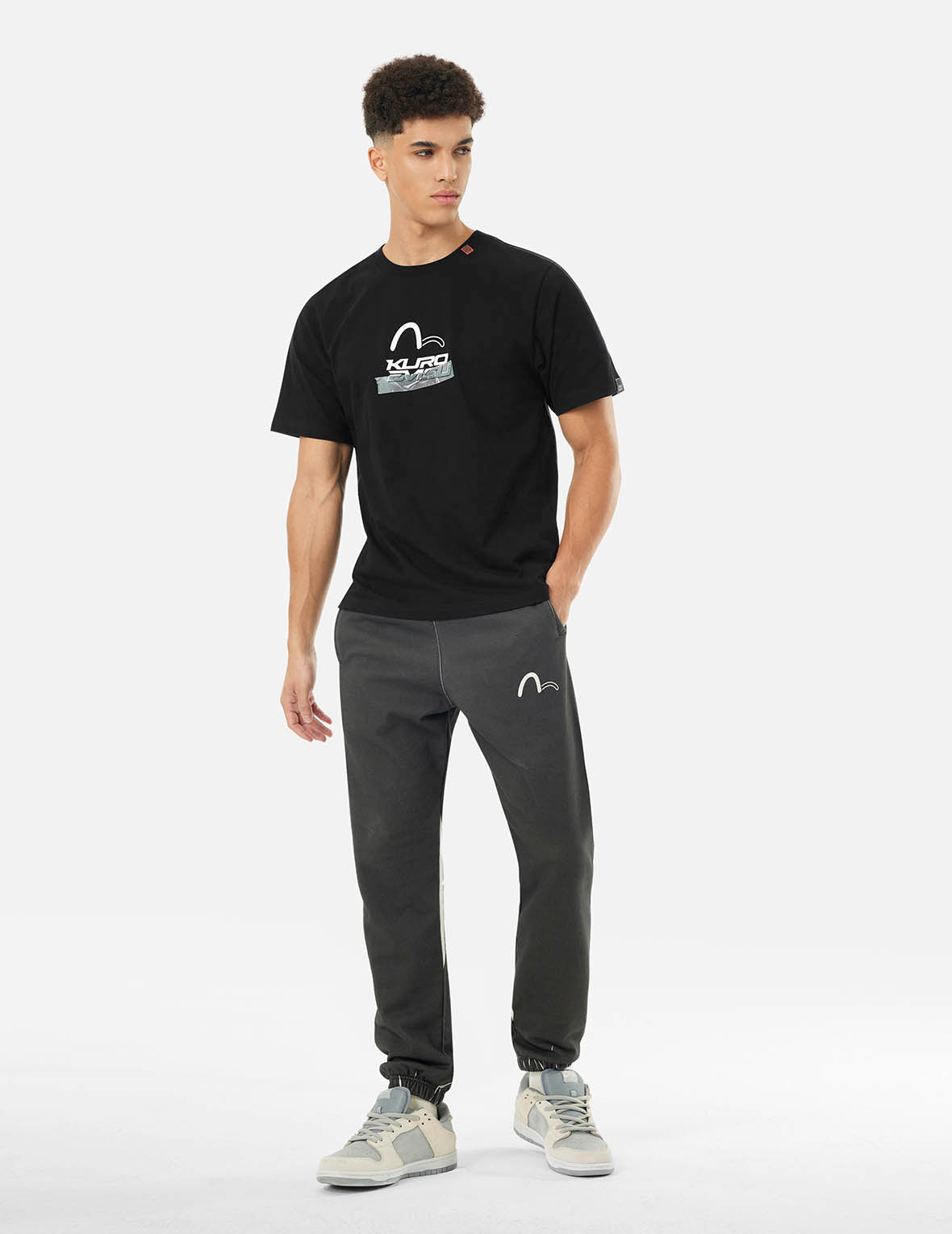 Logo and Tape Print Regular Fit T-shirt
