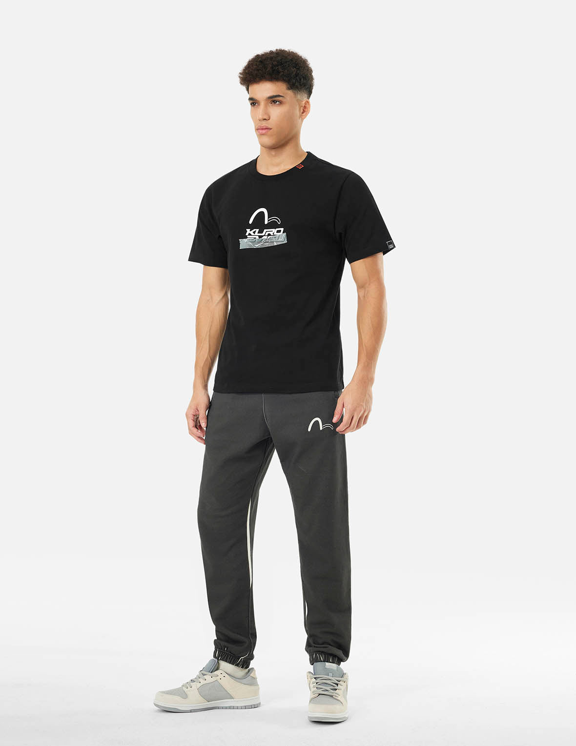 Logo and Tape Print Regular Fit T-shirt
