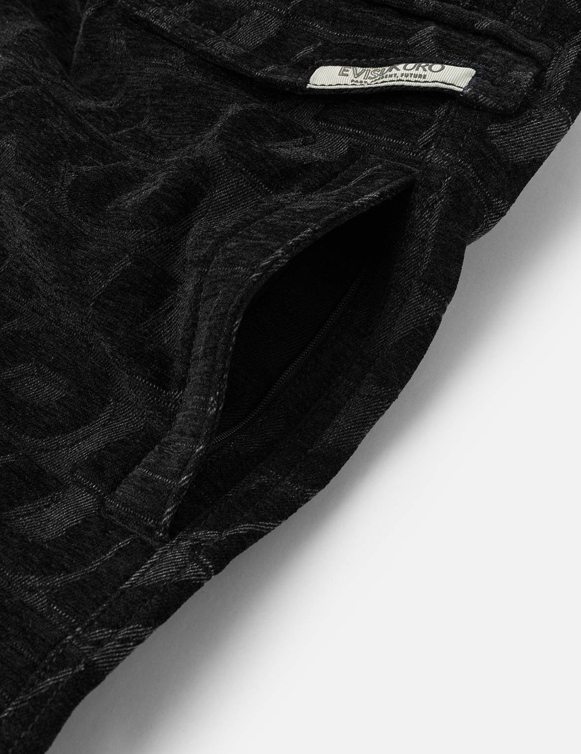 满地EVISUKURO绒面提花宽版休闲工装裤