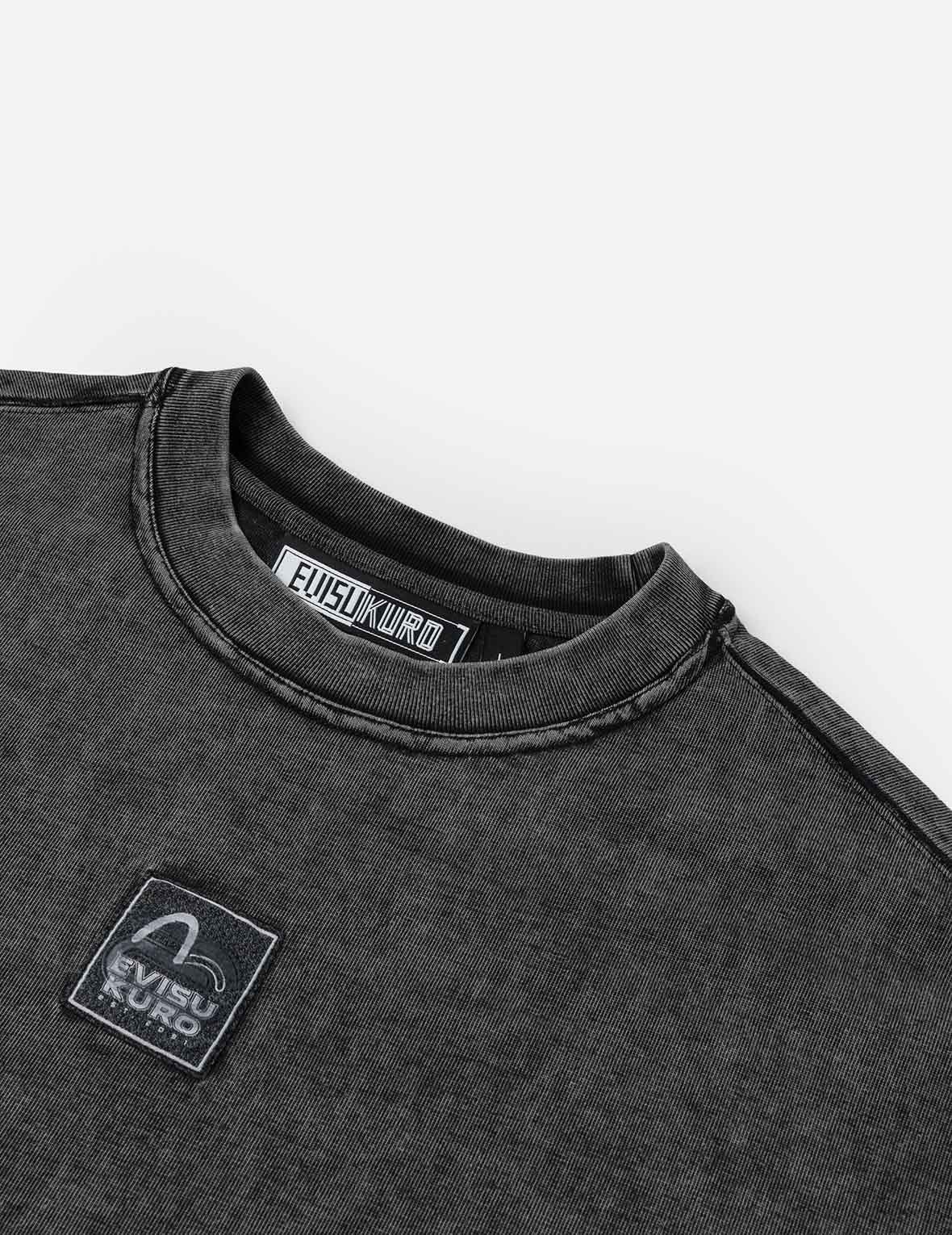 EVISUKURO Label and Seagull Print Oversized 2-in-1 long-sleeve T-shirt