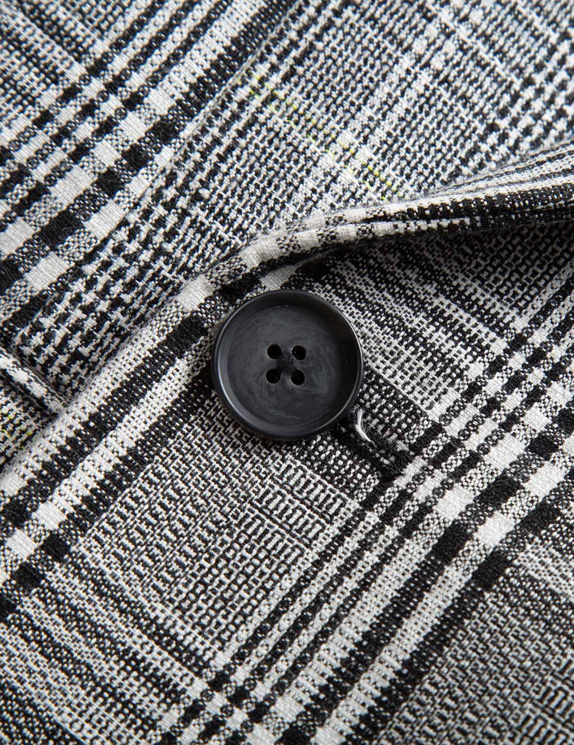 格纹裹身式西服外套