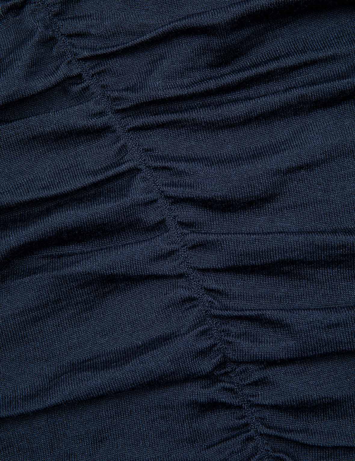 Ruched Front High Neck Knit Top