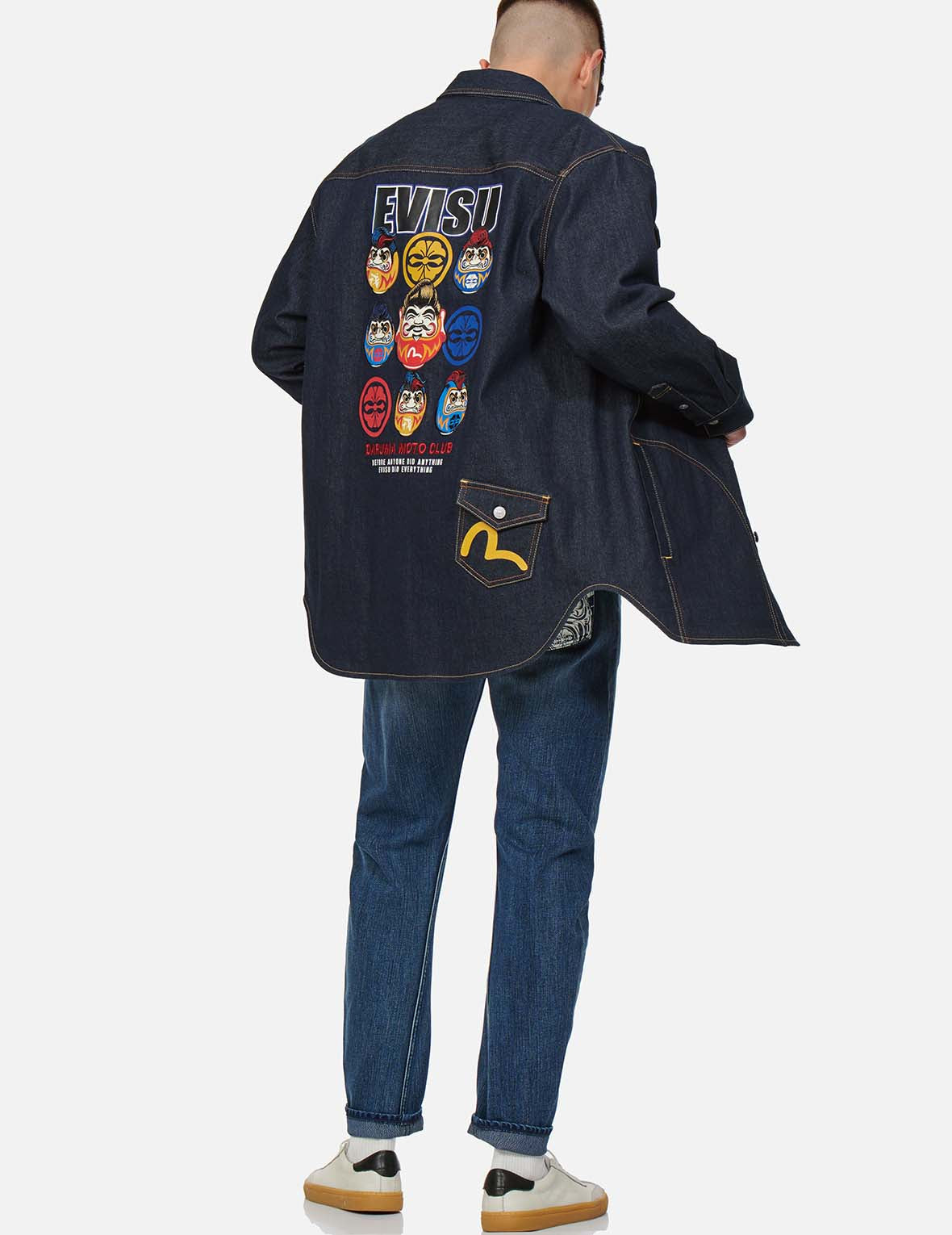 达磨牛仔衬衫外套
