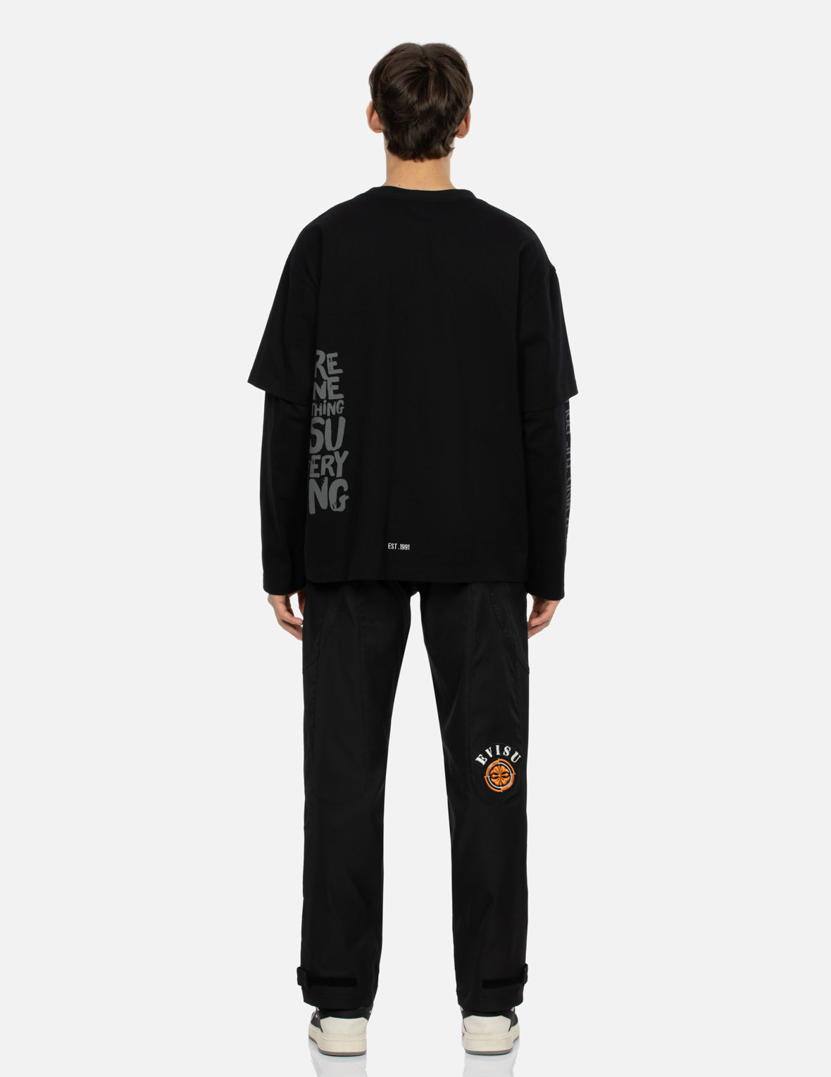 Daicock Insert and Kamon Appliqué Loose Fit Patchwork Pants
