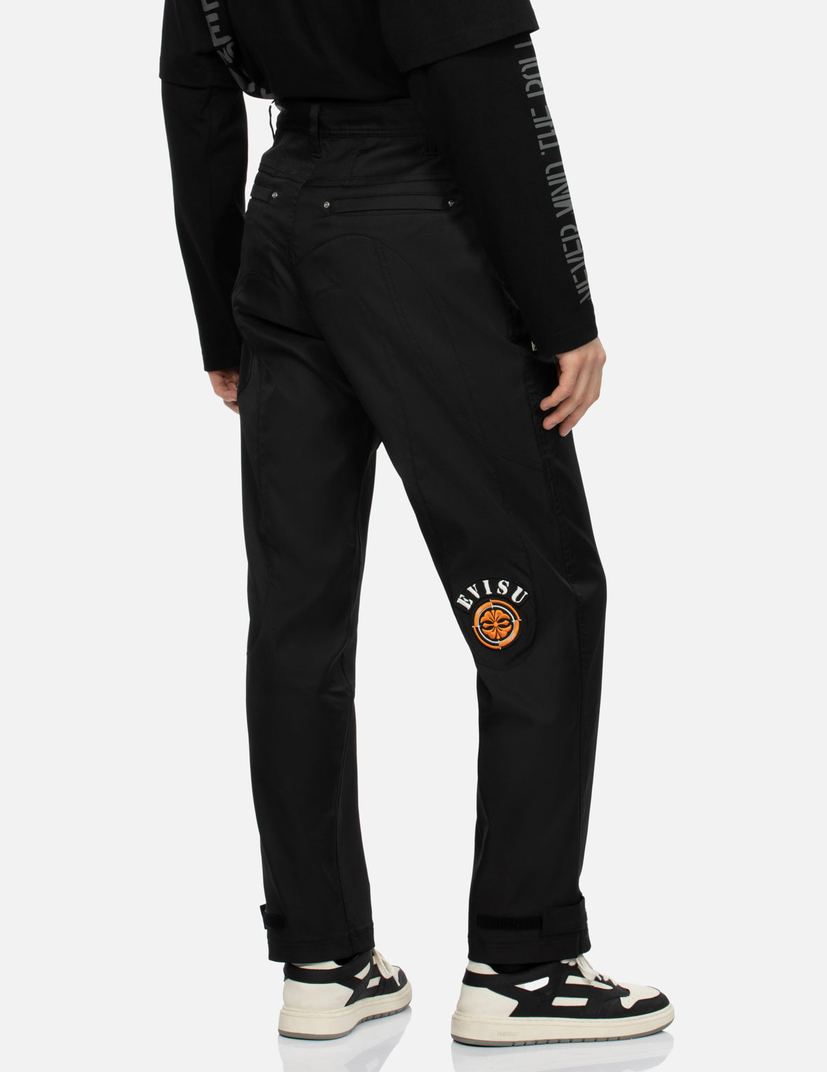 Daicock Insert and Kamon Appliqué Loose Fit Patchwork Pants