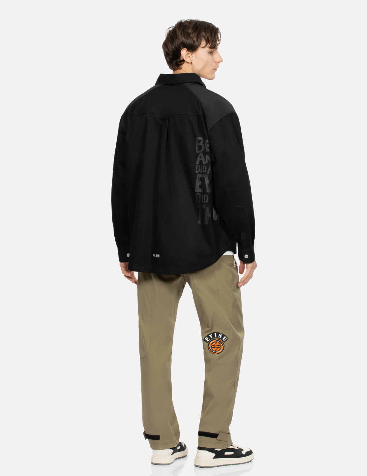 Daicock Insert and Kamon Appliqué Loose Fit Patchwork Pants