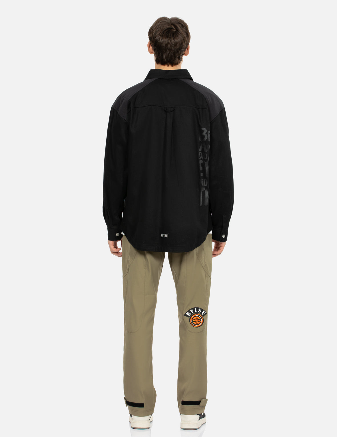Daicock Insert and Kamon Appliqué Loose Fit Patchwork Pants