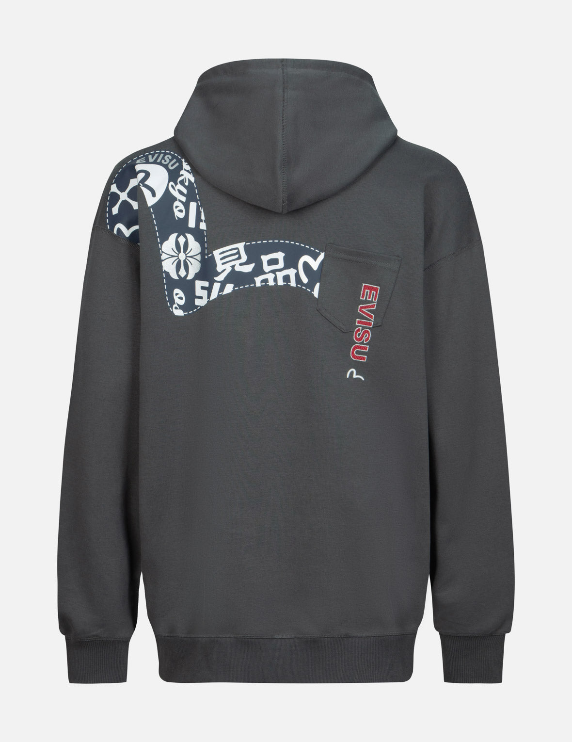 Seagull Print and Logo Embroidery Loose Fit Hoodie – EVISU