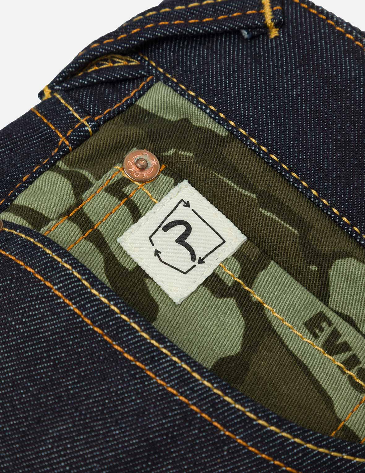 石垣迷彩大M嵌条修身牛仔裤 #2010