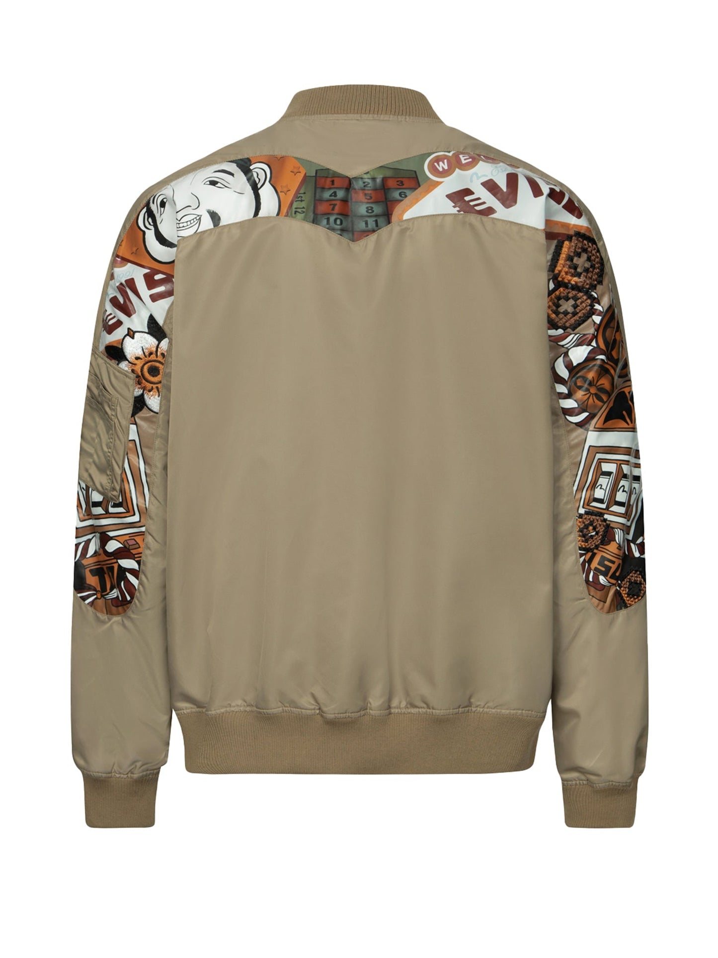 "Virtual Vacation" Daicock Print Loose Fit Bomber Jacket