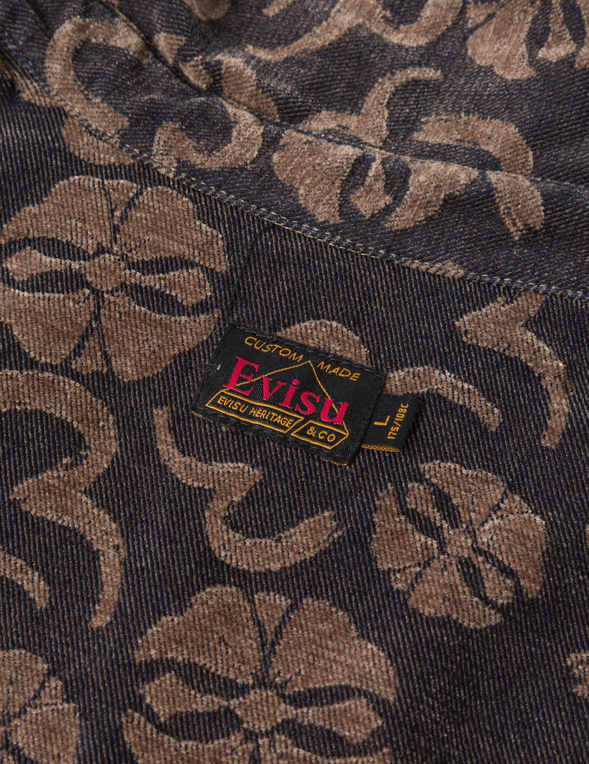 Allover Seagull and Kamon Jacquard Loose Fit Shirt Jacket