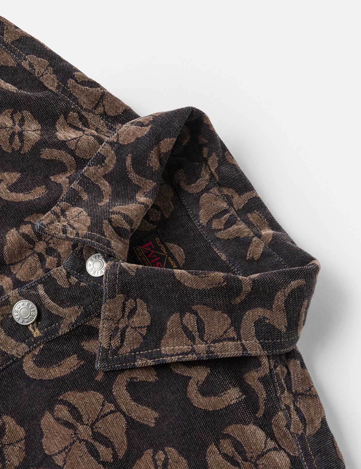 Allover Seagull and Kamon Jacquard Loose Fit Shirt Jacket