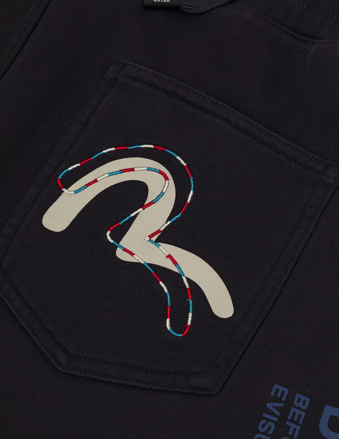 Washed Multi-pocket and Logos Print Straight Fit Sweatpants