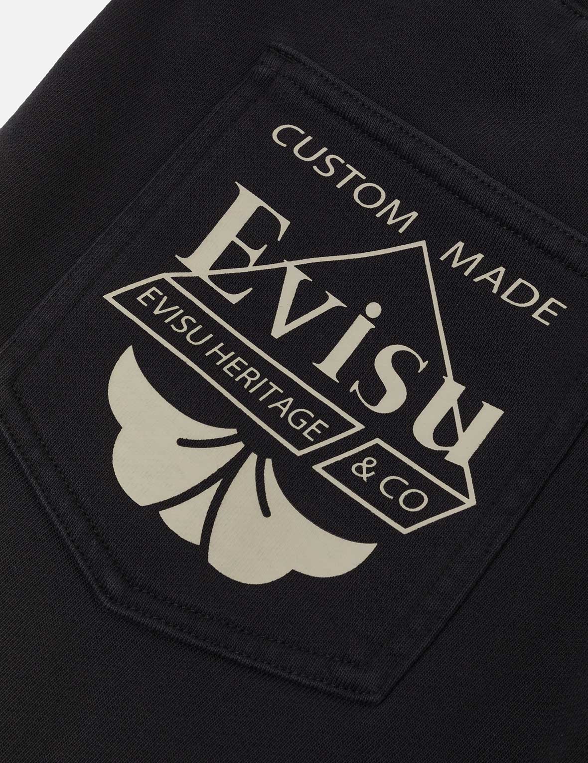 Washed Multi-pocket and Logos Print Straight Fit Sweatpants