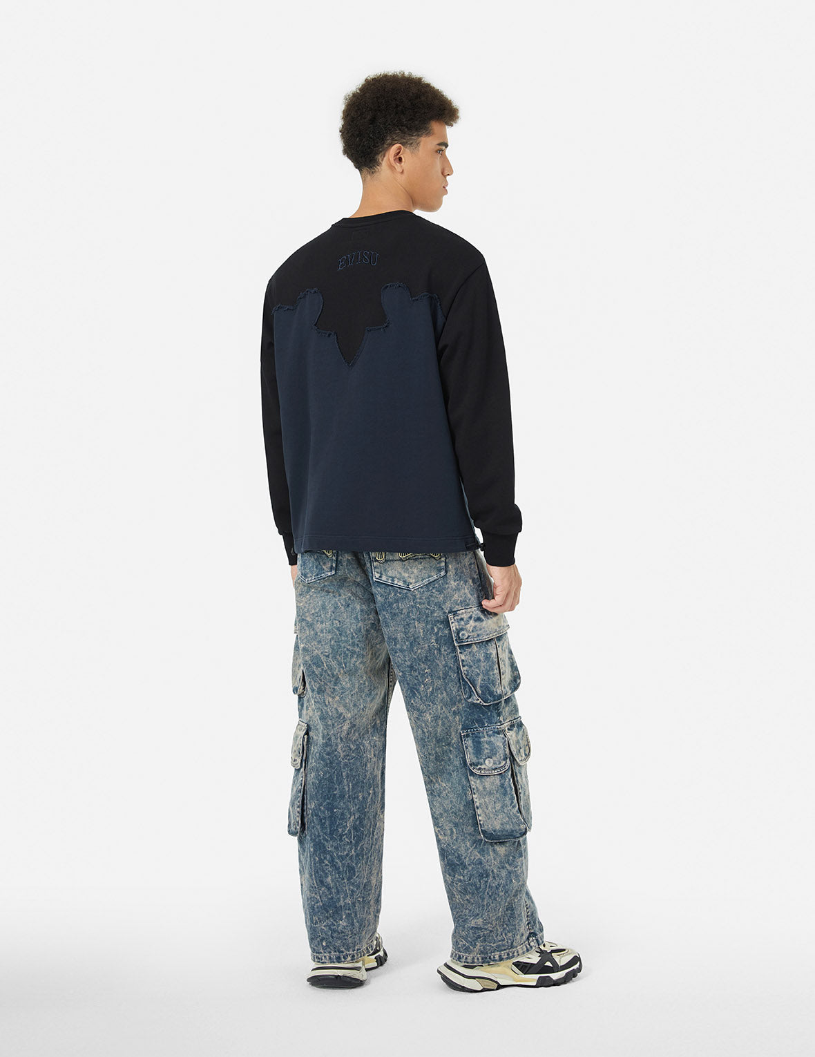 Deconstructed Contrast Relax Fit Sweatshirt