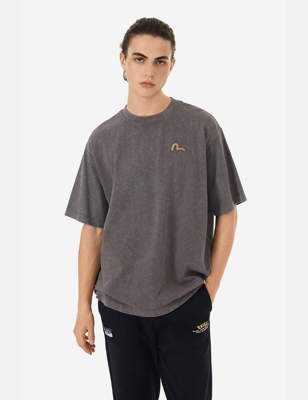 Seagull Embroidery Washed Relax Fit T-shirt