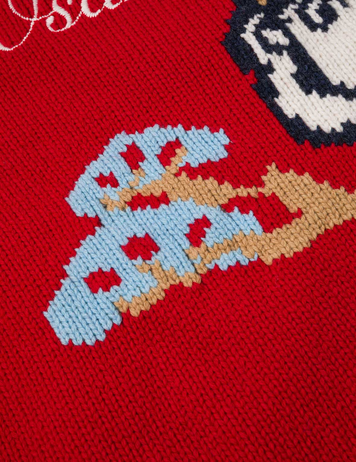 Henohenomohe Godhead Intarsia Knit Relax Fit Cardigan