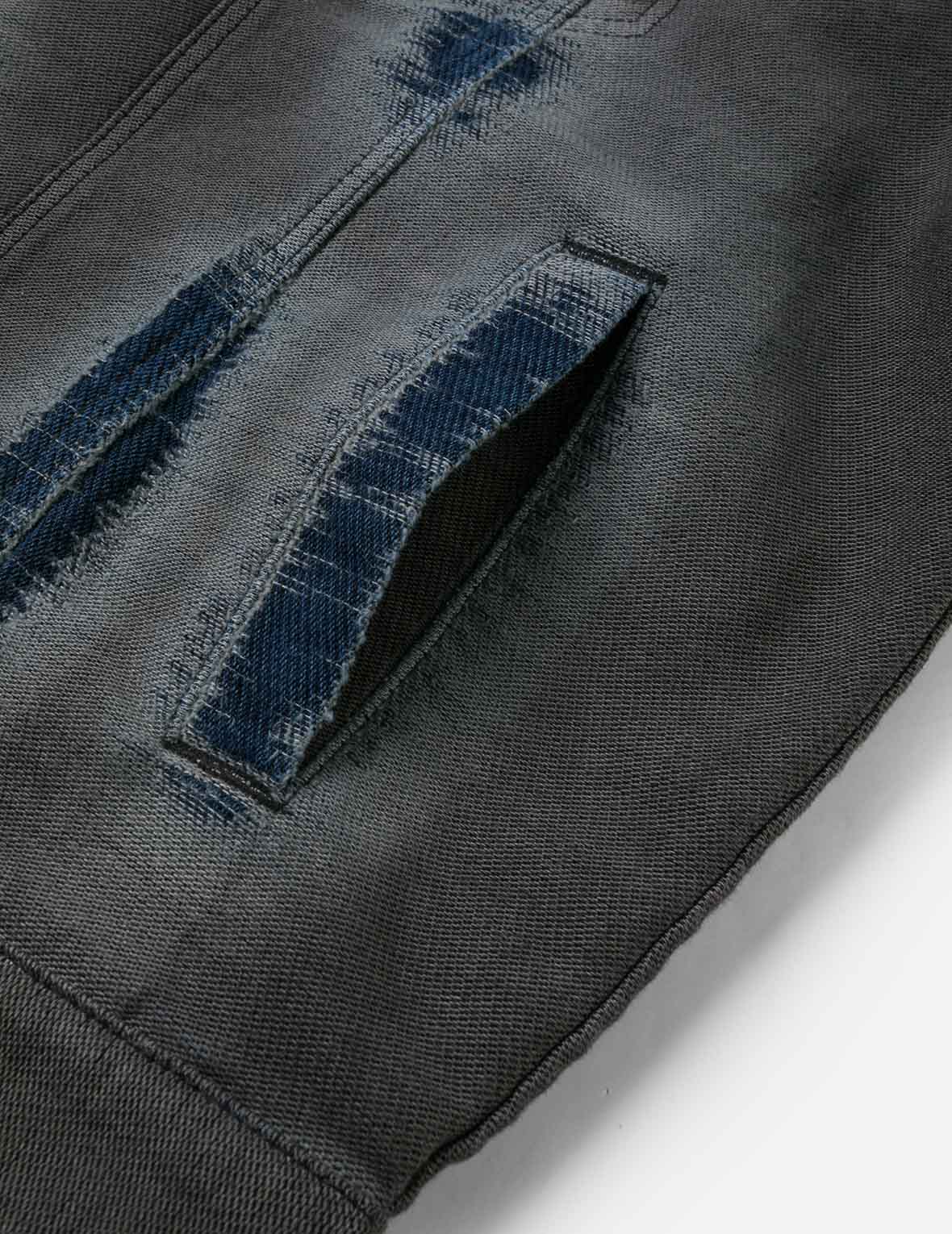 Distressed Seagull and Logo Print Relax Fit Washed Denim Jacket