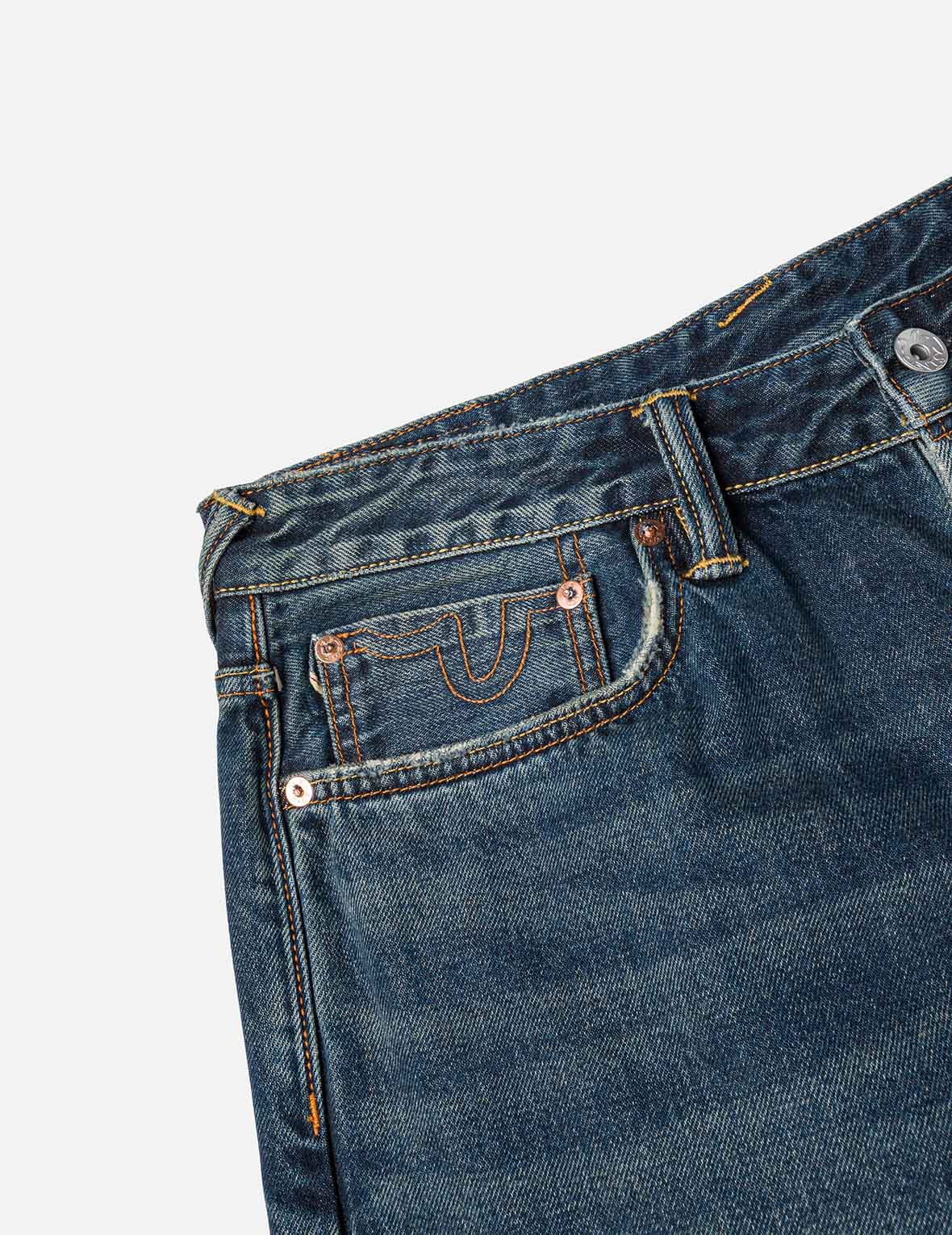 7-Pocket Design Washed Daicock Print Taper Fit Jeans #2017