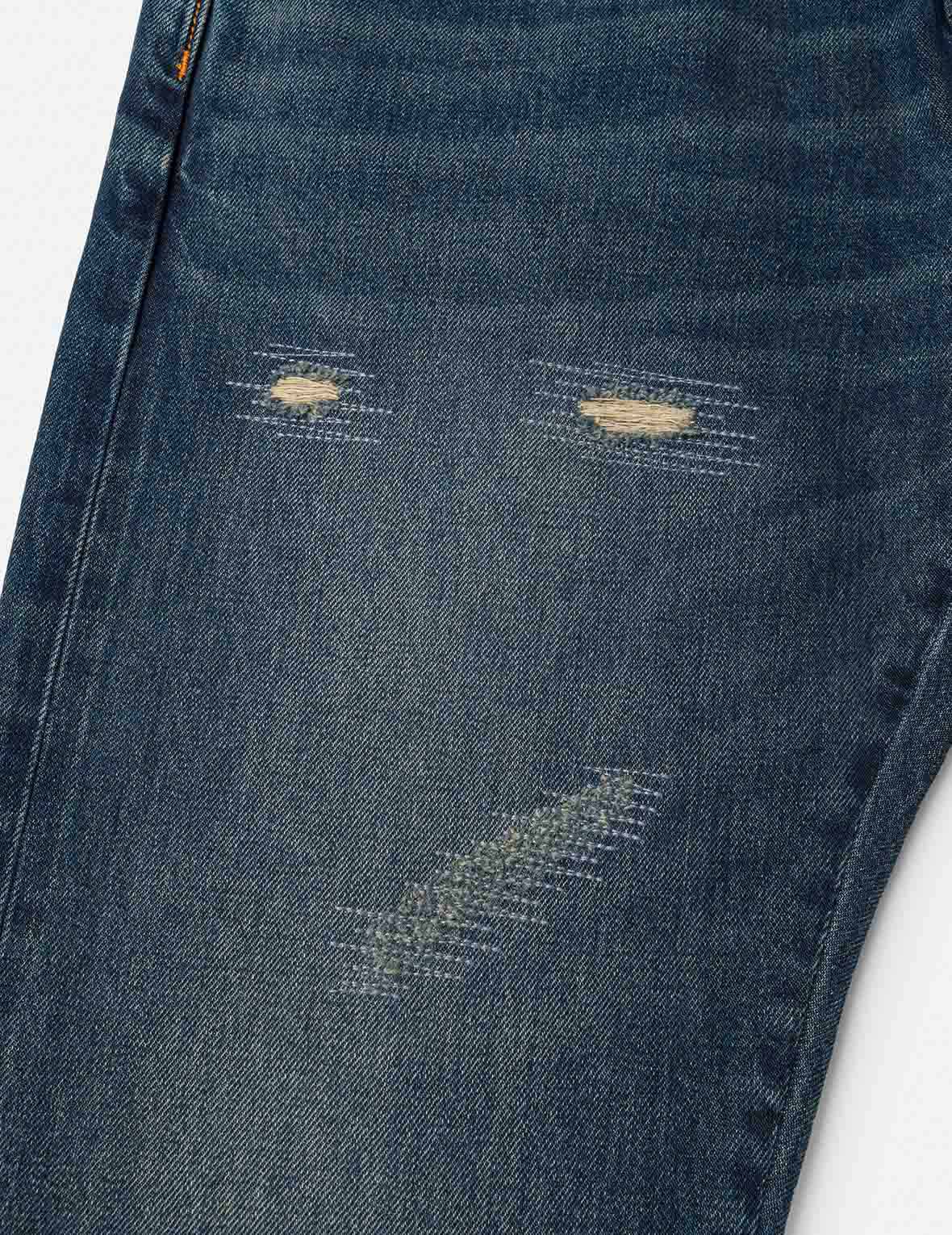 7-Pocket Design Washed Daicock Print Taper Fit Jeans #2017