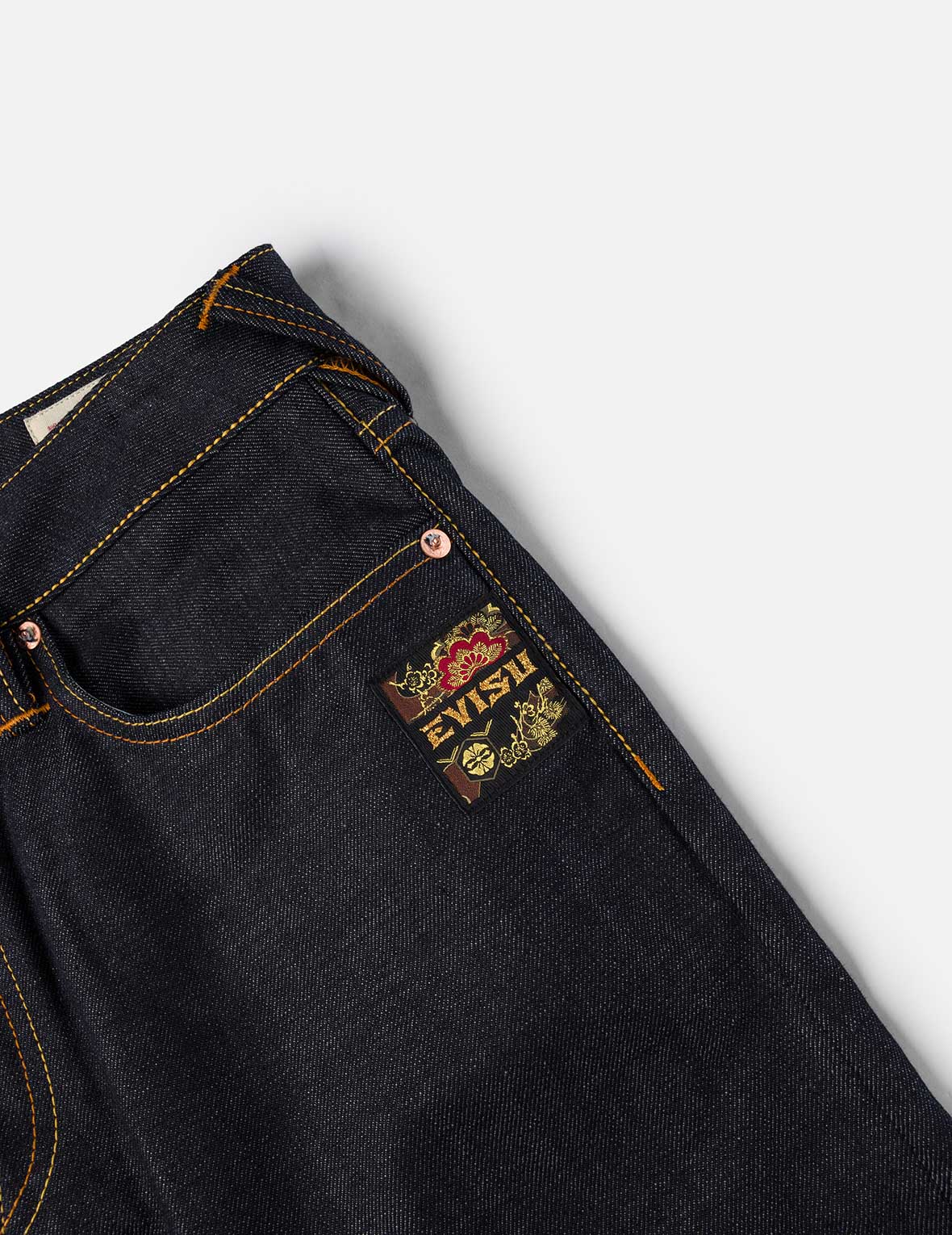 Handbrush Daicock Print with Wave Embroidery Relax Fit Jeans