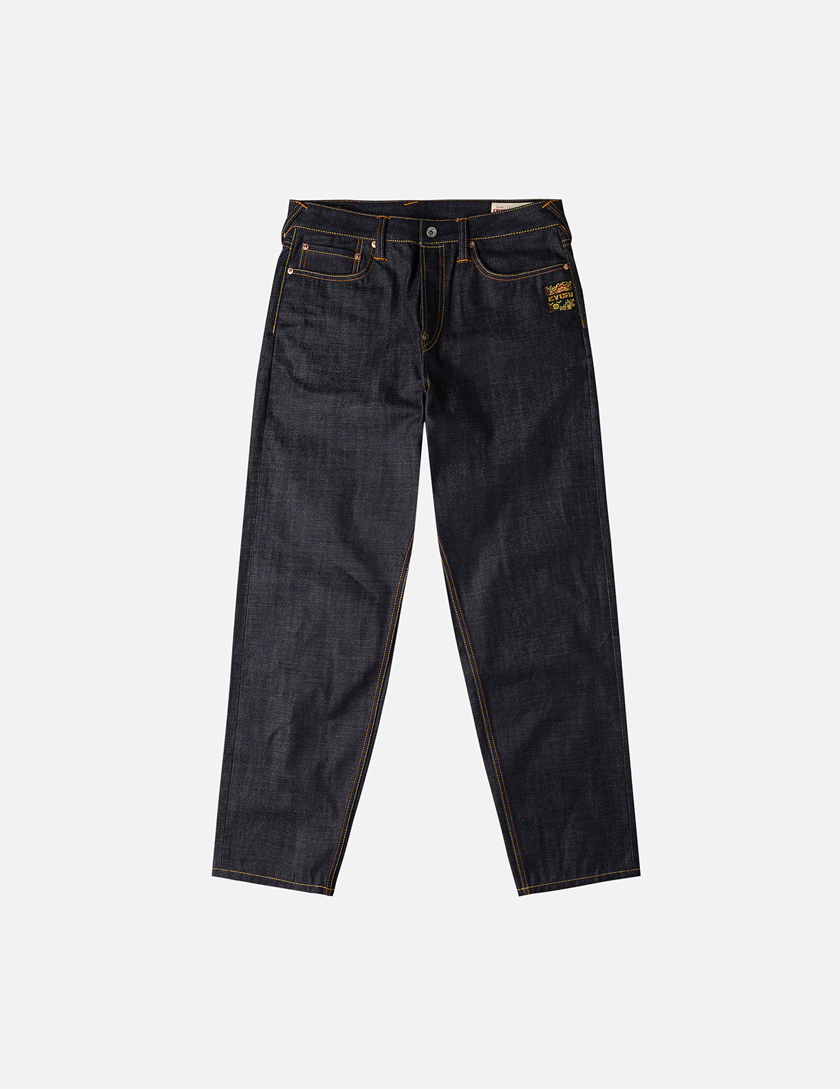 Handbrush Daicock Print with Wave Embroidery Relax Fit Jeans