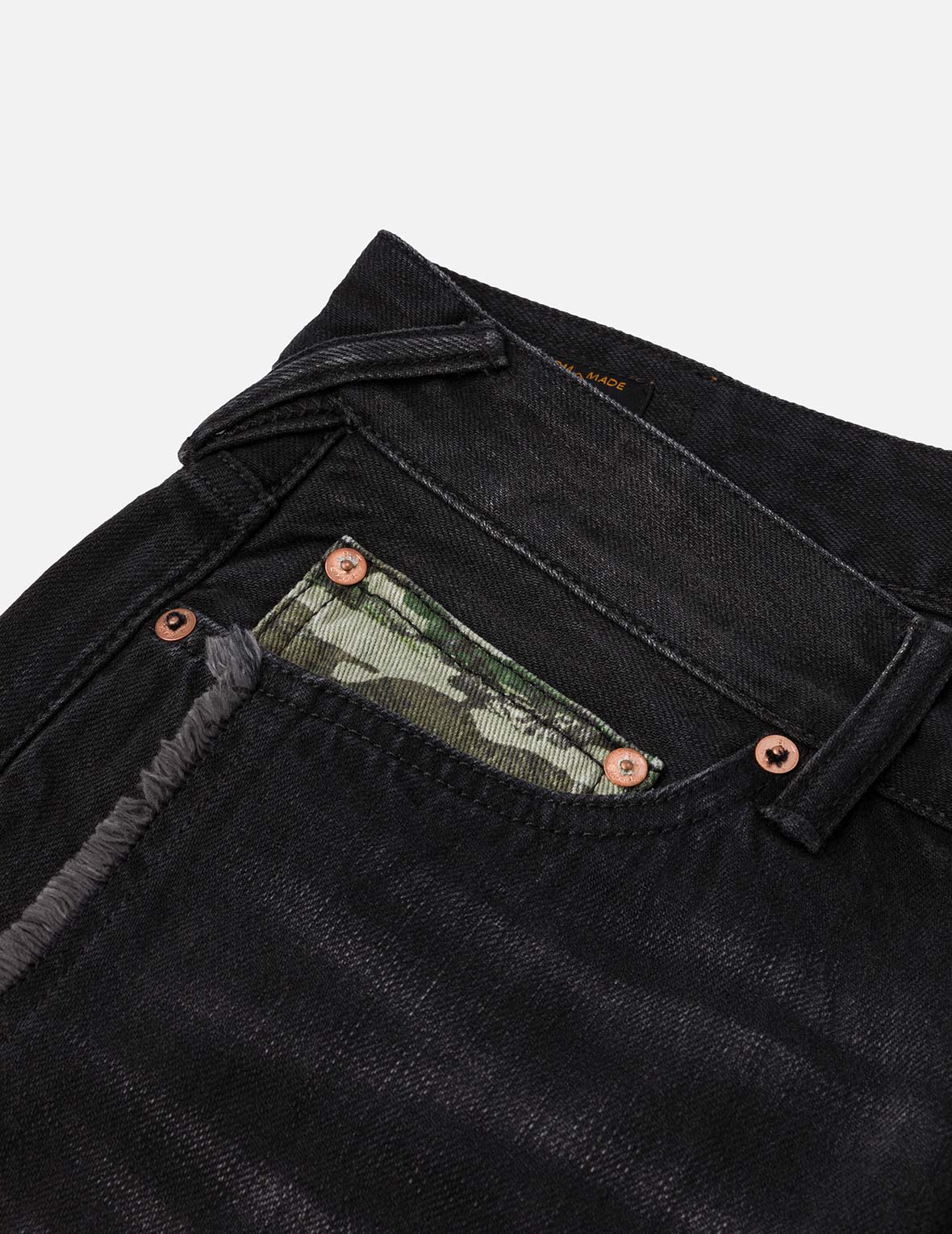 Washed Deconstructed Sashiko Relax Straight Fit Jeans #2030